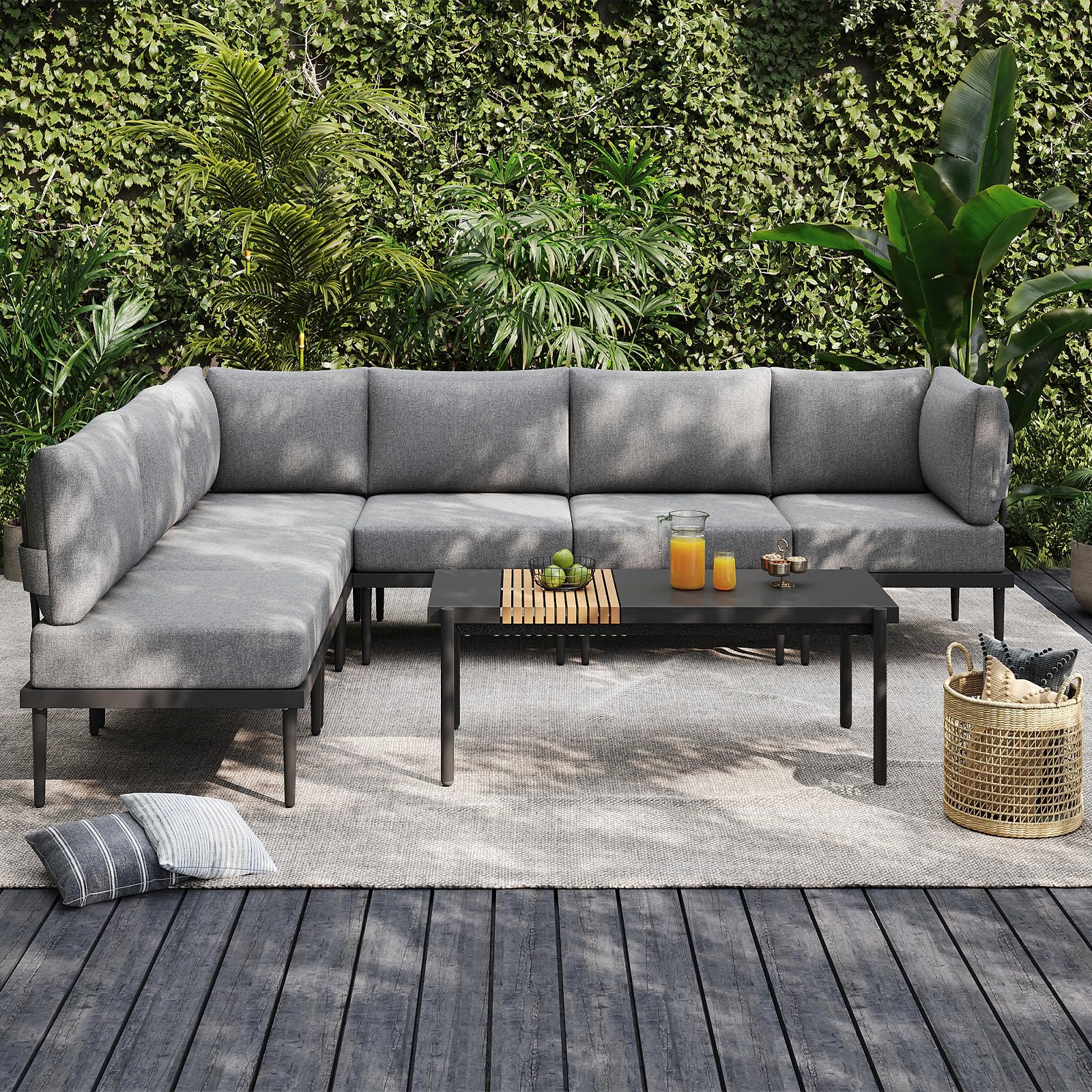AURA OUTDOOR OICS-345-GY Patio-Sofas-Daybeds - View #8