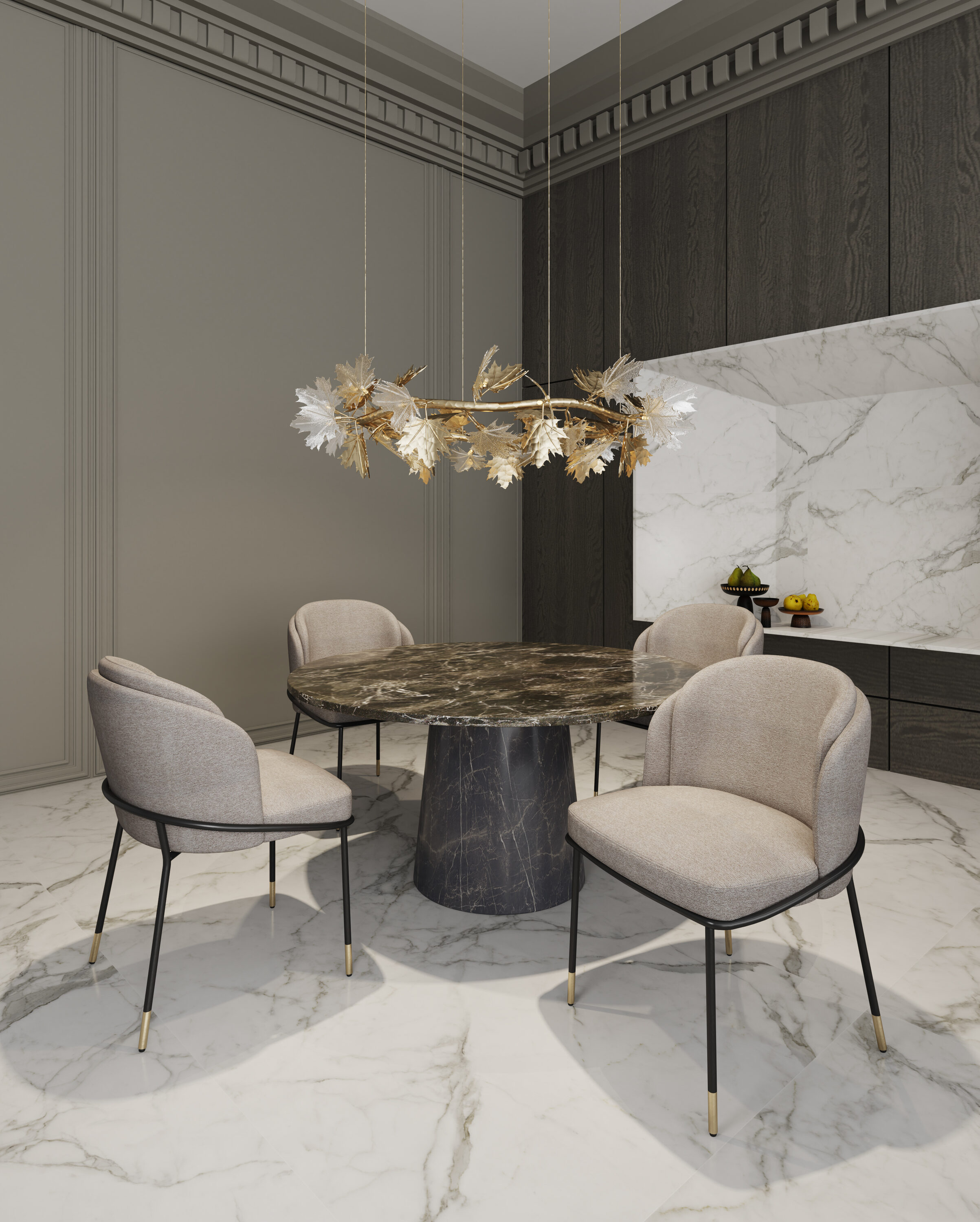 Manhattan Comfort DC052-WT Contemporary/Modern Twill Upholstered Dining Side Chair (Metal Frame)