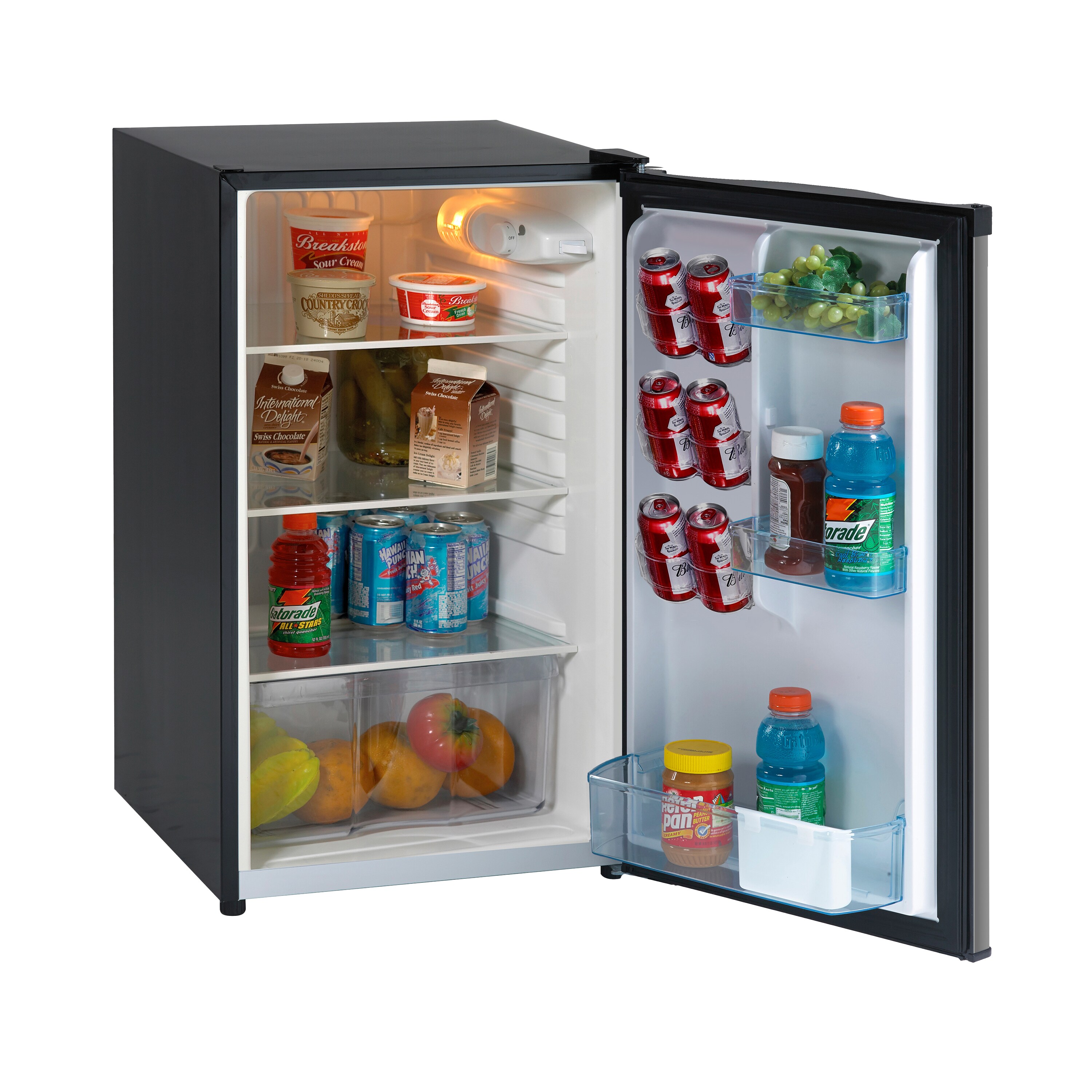 Compact Black and Stainless Steel 4.4 Cu. Ft. Energy Star Refrigerator