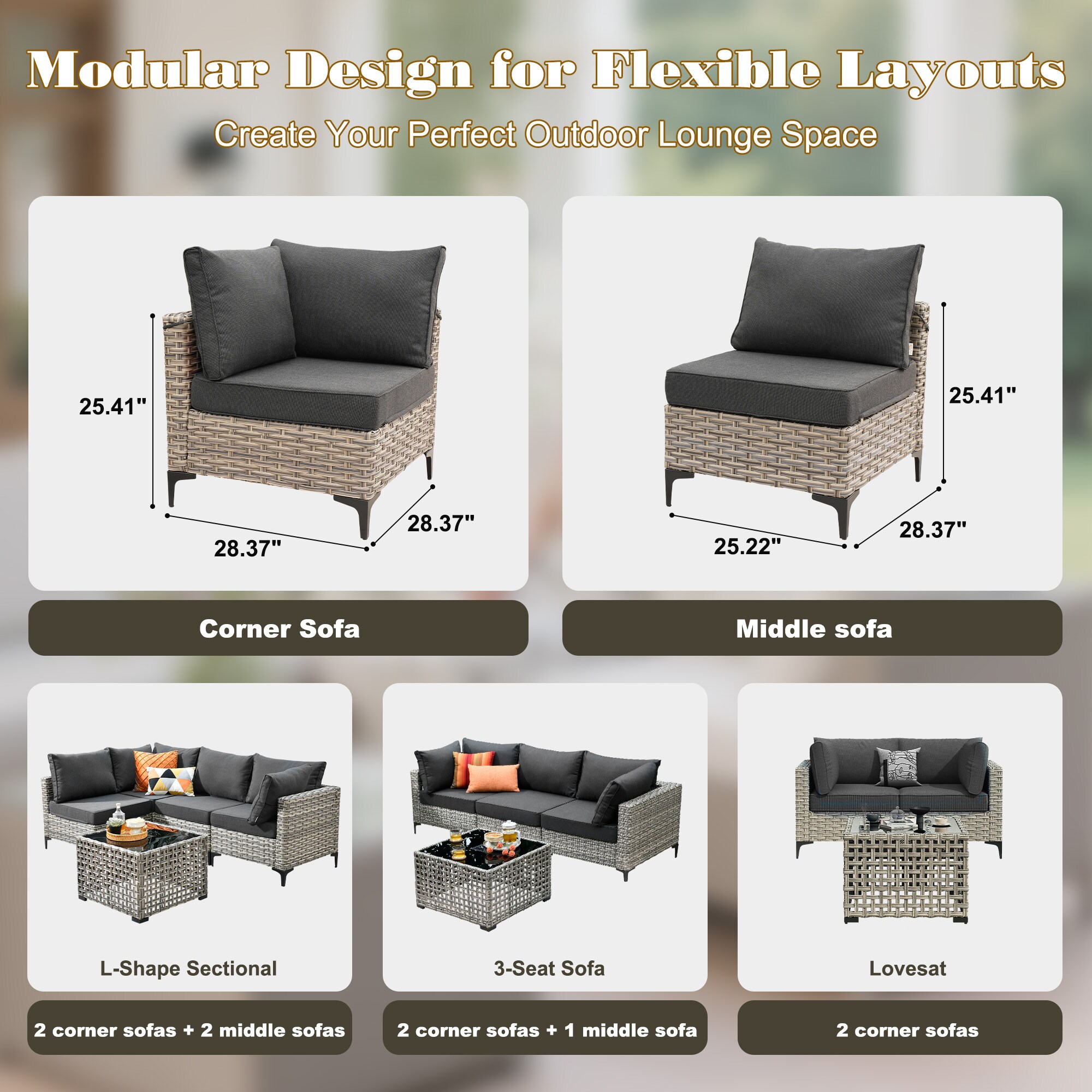 Pouuin SKT100 Patio-Conversation-Sets - View #7