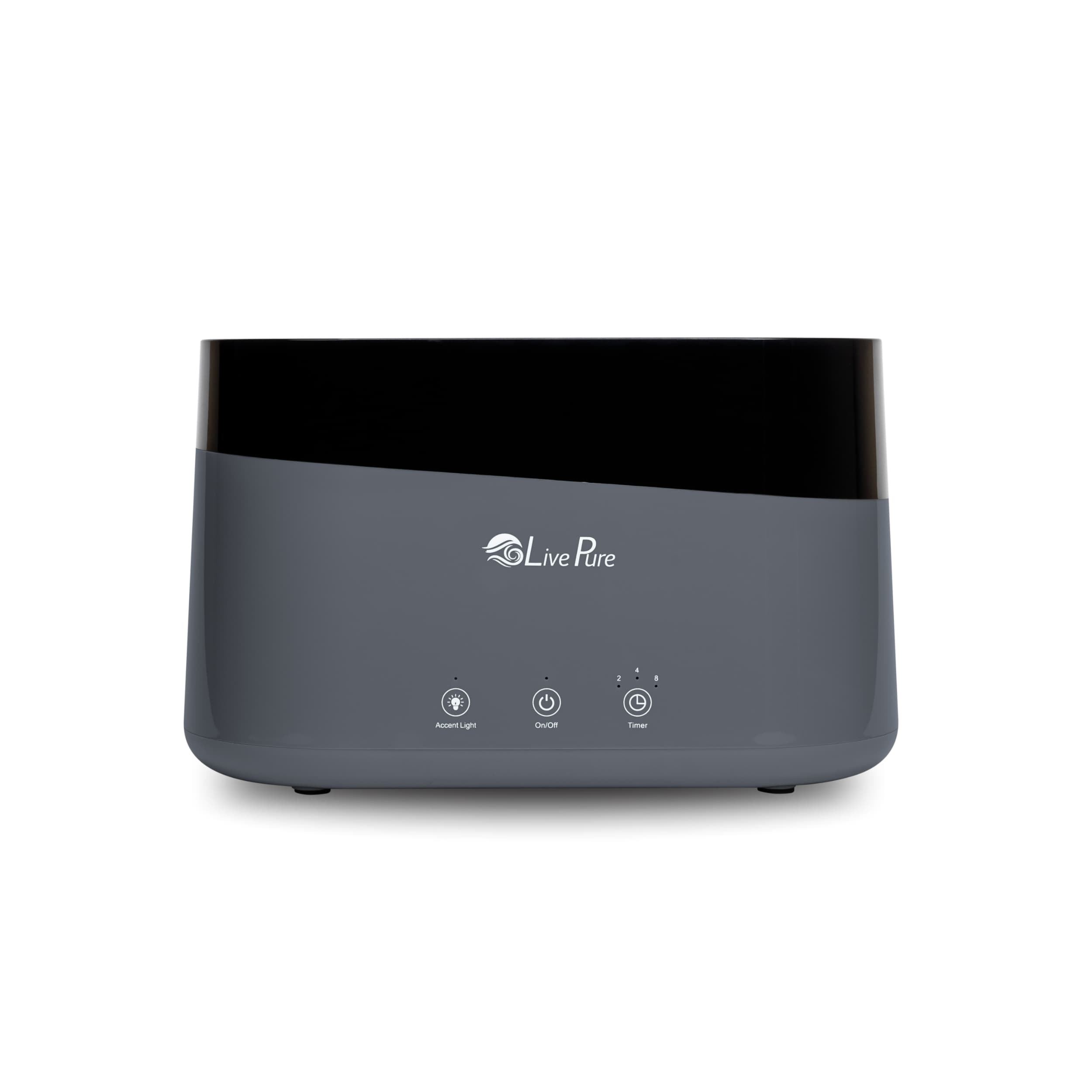 LivePure LP300HUM-GRA AquaFlame Ultrasonica Humidifier .19 Gal Capacity and Coverage up to 72 Sq. Ft. - Graphite