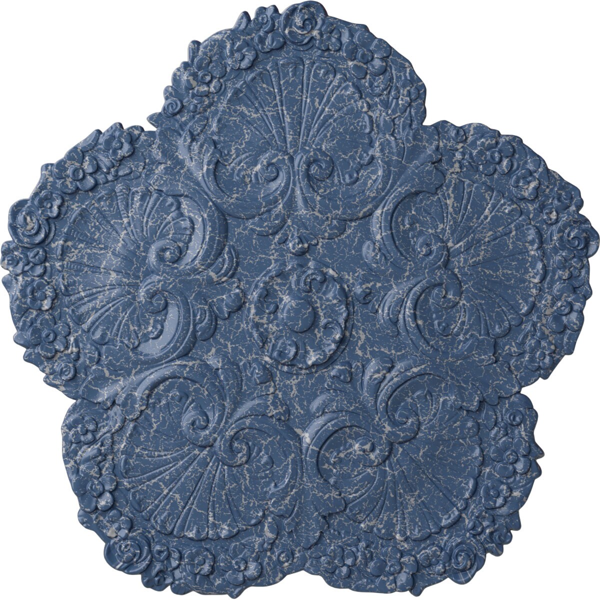 Ekena Millwork CM25SHAMC Shell 25.625-in W x 25.625-in L Painted Americana Crackle Polyurethane Whole Ceiling Medallion