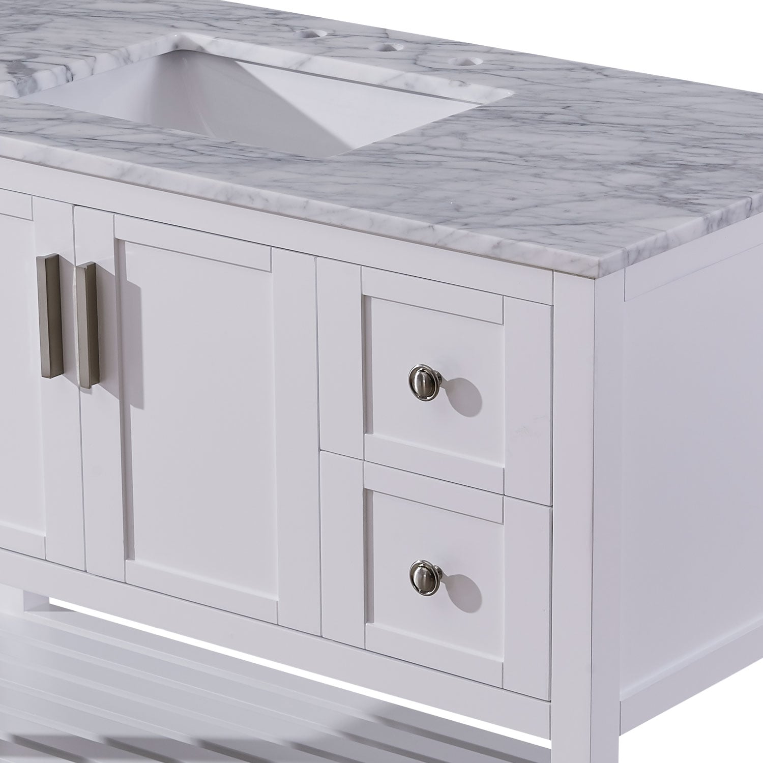 Silkroad Exclusive 48-in White Undermount Single Sink Bathroom Vanity ...