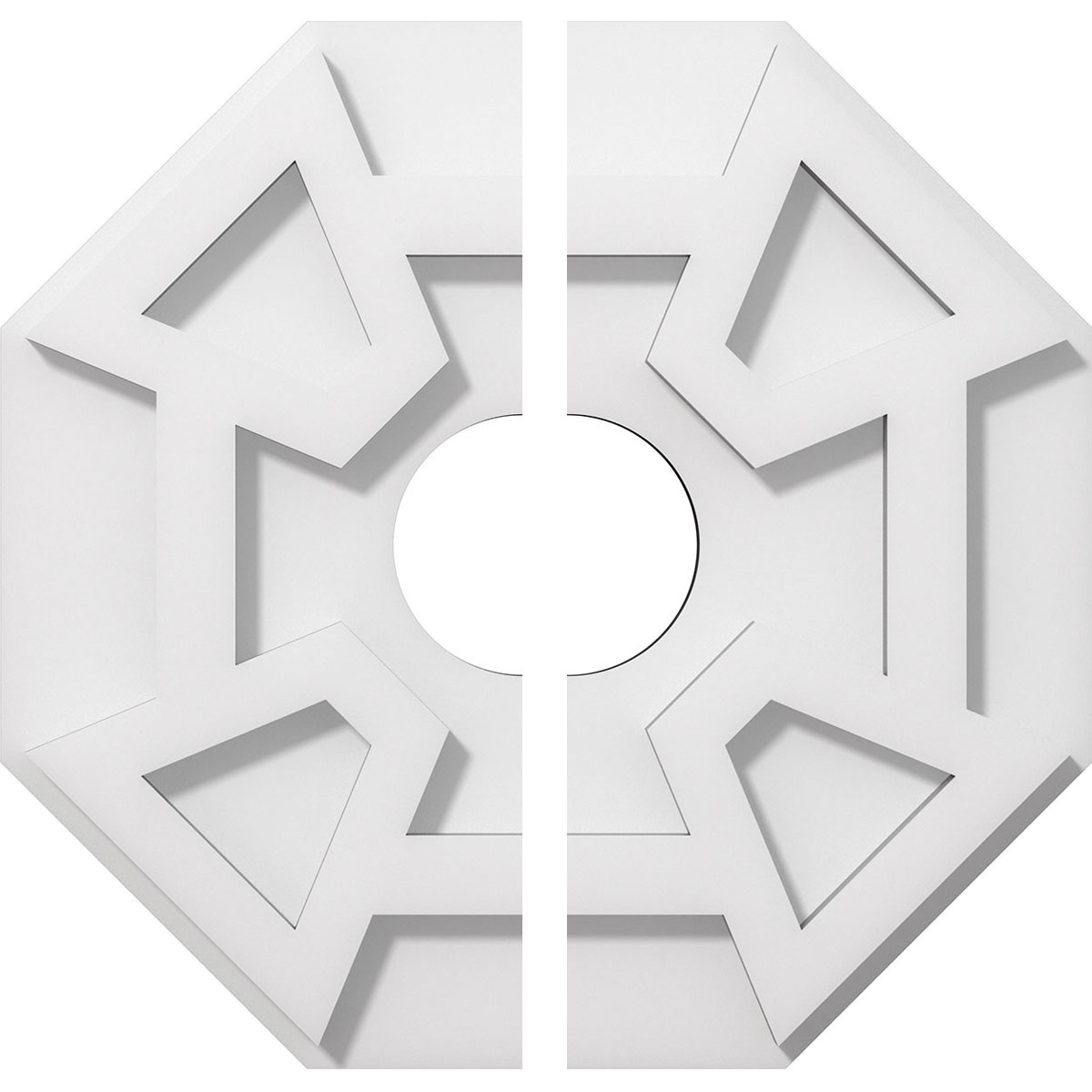 Ekena Millwork CMP12LG2-03000 Logan 12-in W x 12-in L Contemporary White PVC Split Ceiling Medallion