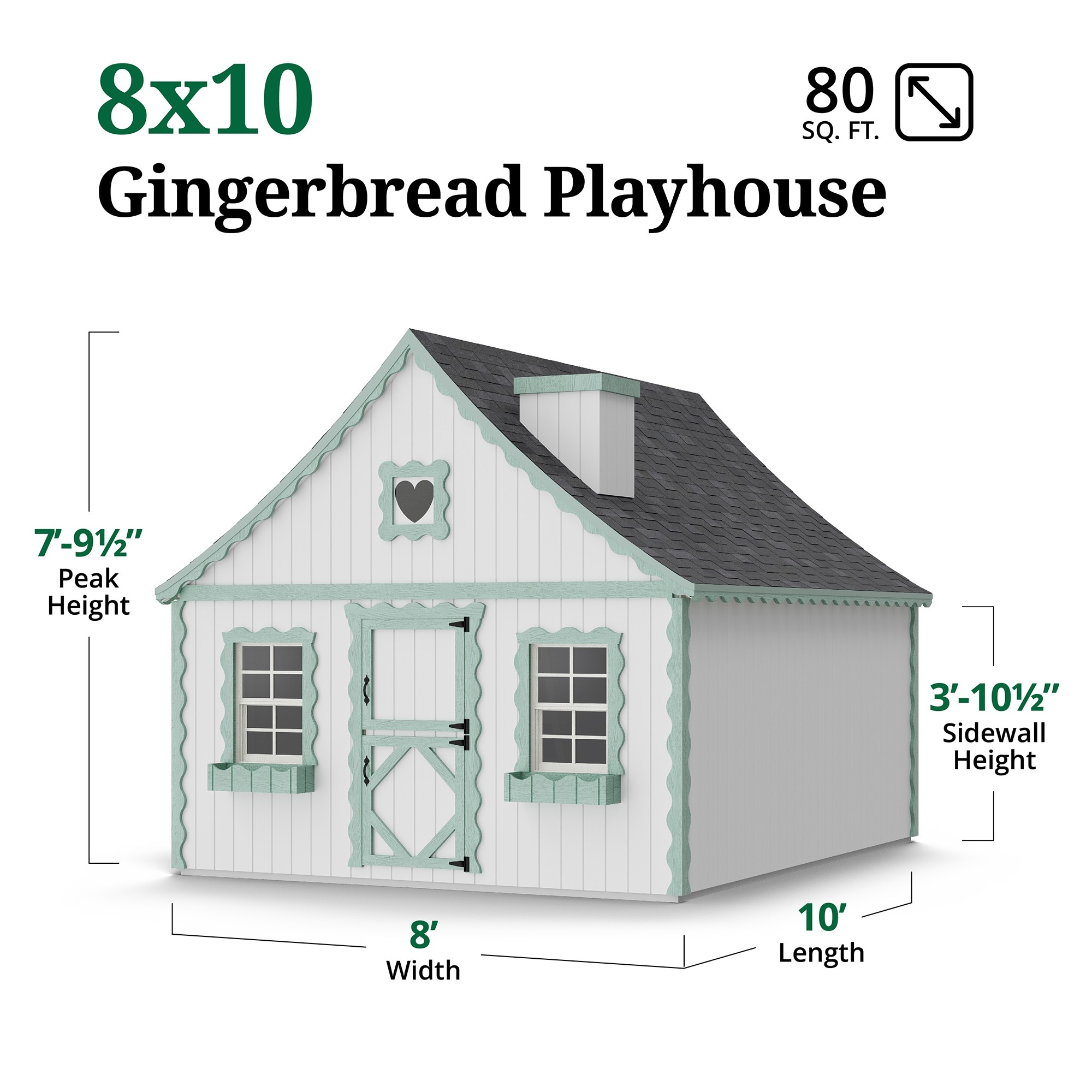 Little Cottage Co 8X10 GBP-PNK-FK-LFT playhouses - View #4