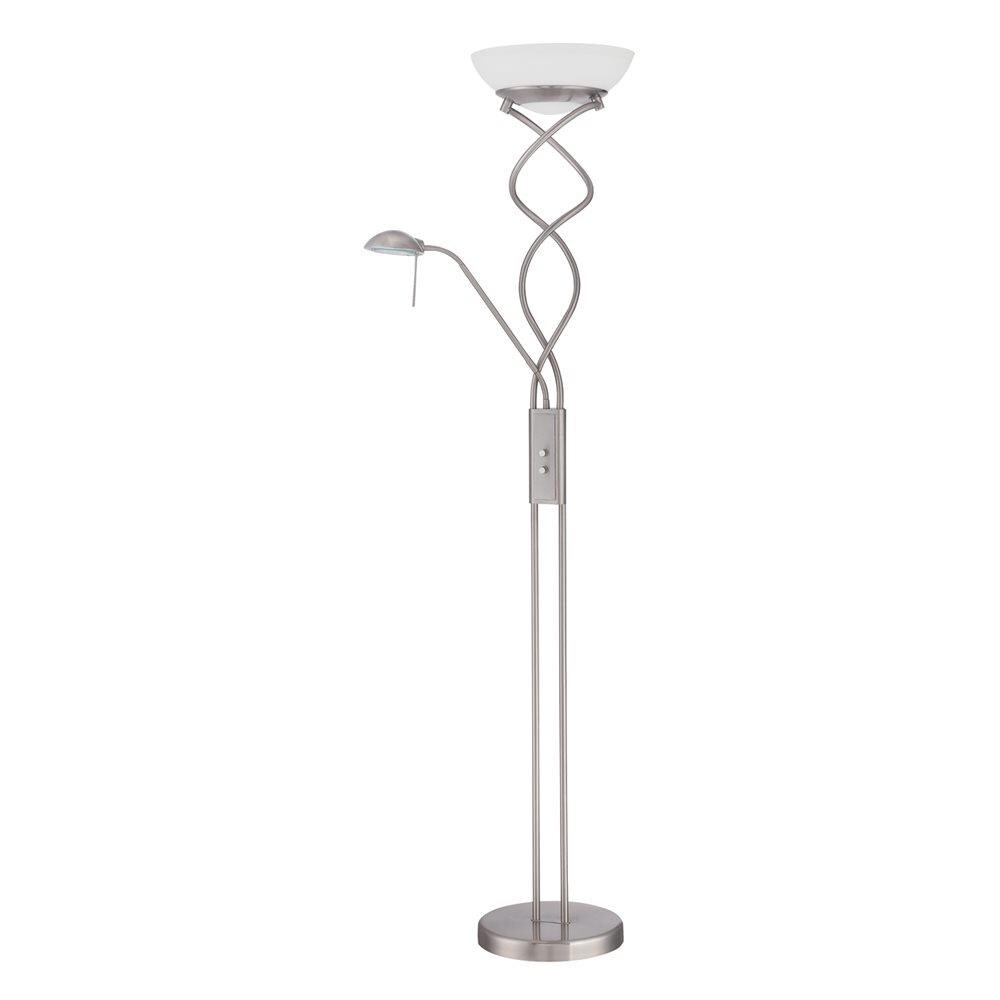 Brushed Nickel Floor Lamp with Reading light 