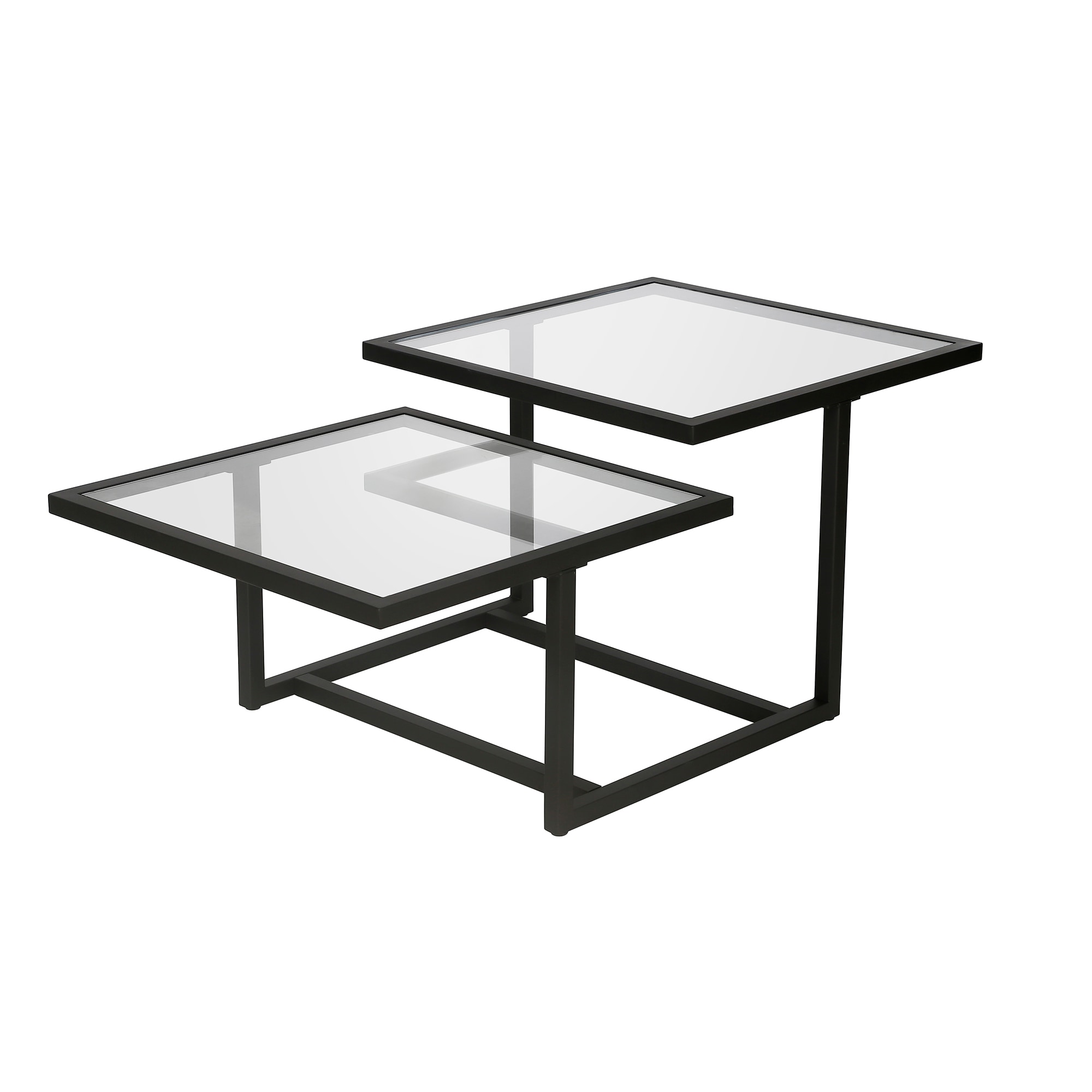Amalie Blackened Bronze Rectangular Glass Coffee Table, 43"W