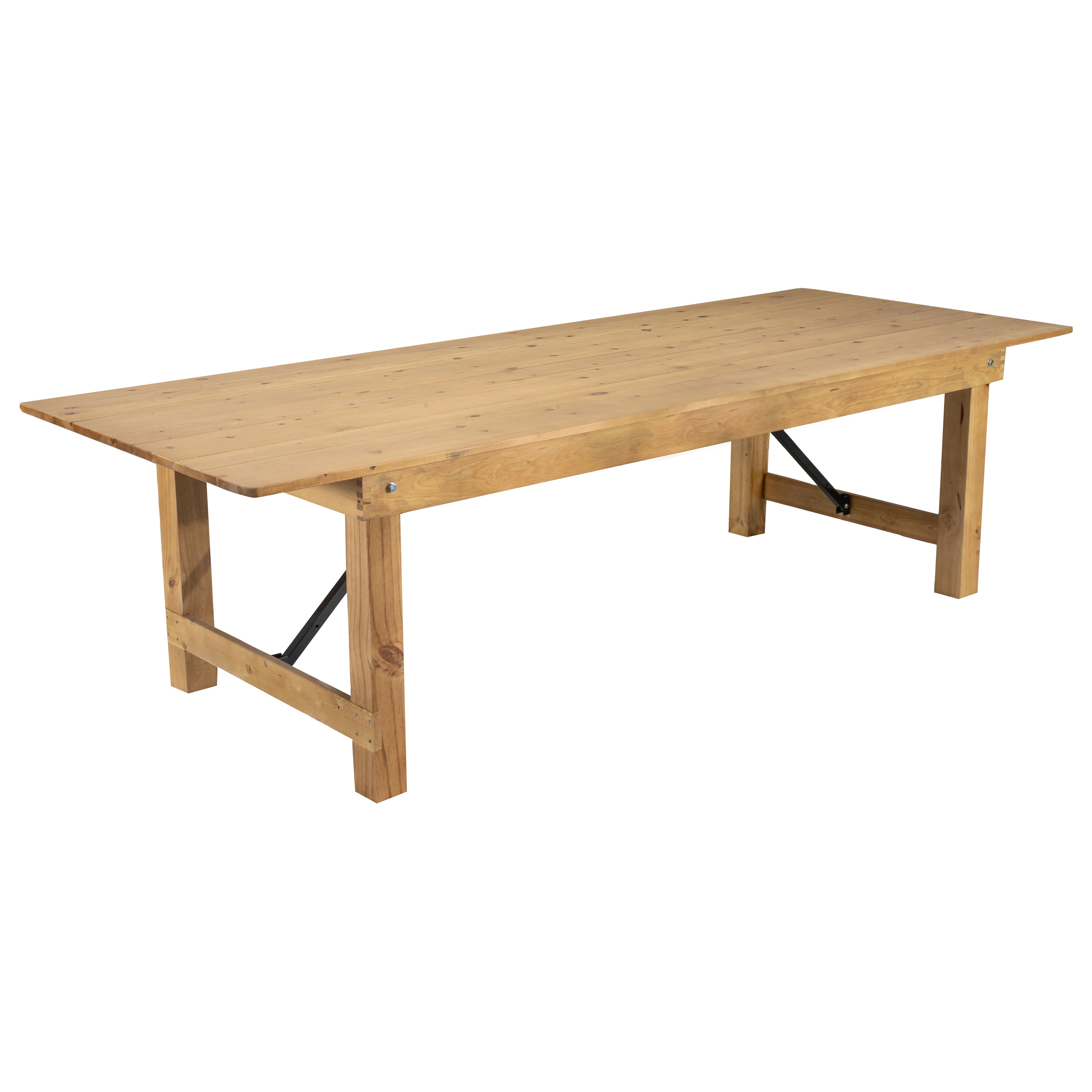 Ingles Light Natural Rustic Dining Table, Wood with Brown Wood Base 108-in L x 30-in H | - Taylor & Logan 840196342245