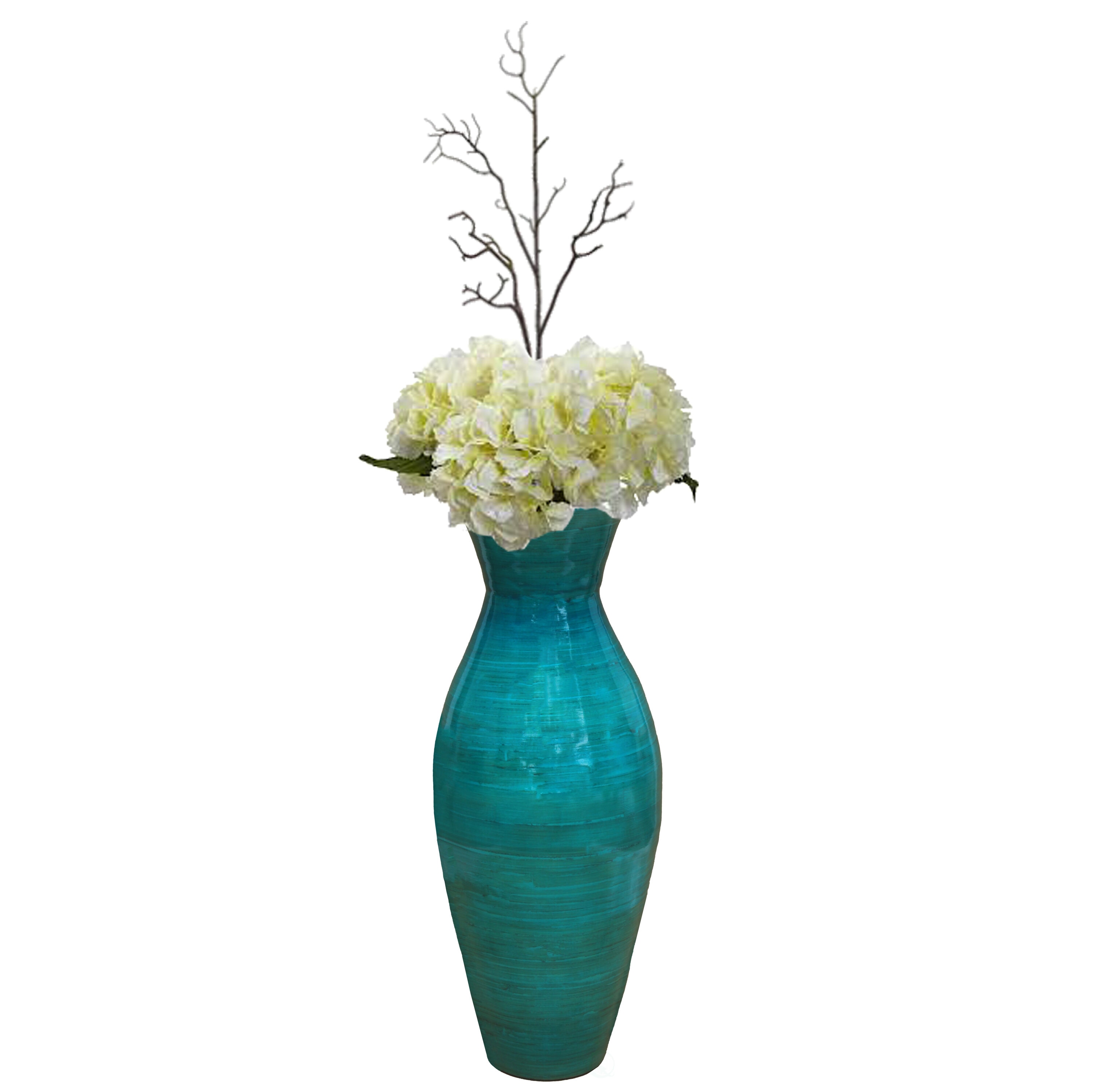 Uniquewise QI004272.GN Blue Wood Modern Vase