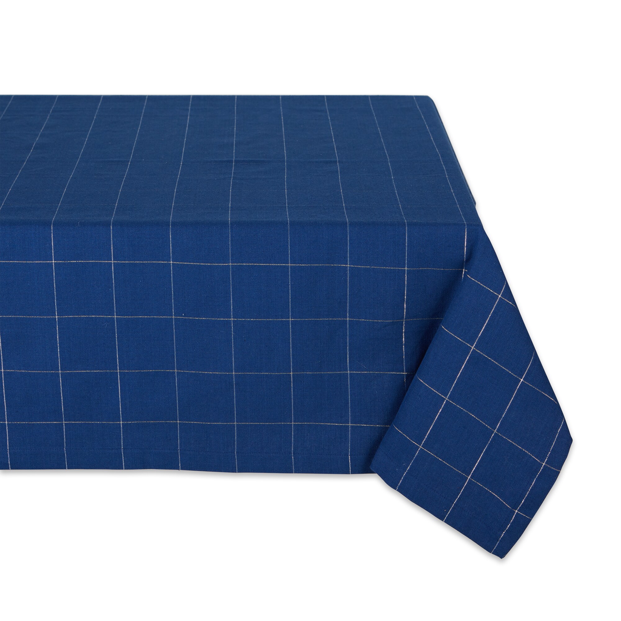 DII  Blue Metallic Windowpane Check Tablecloth