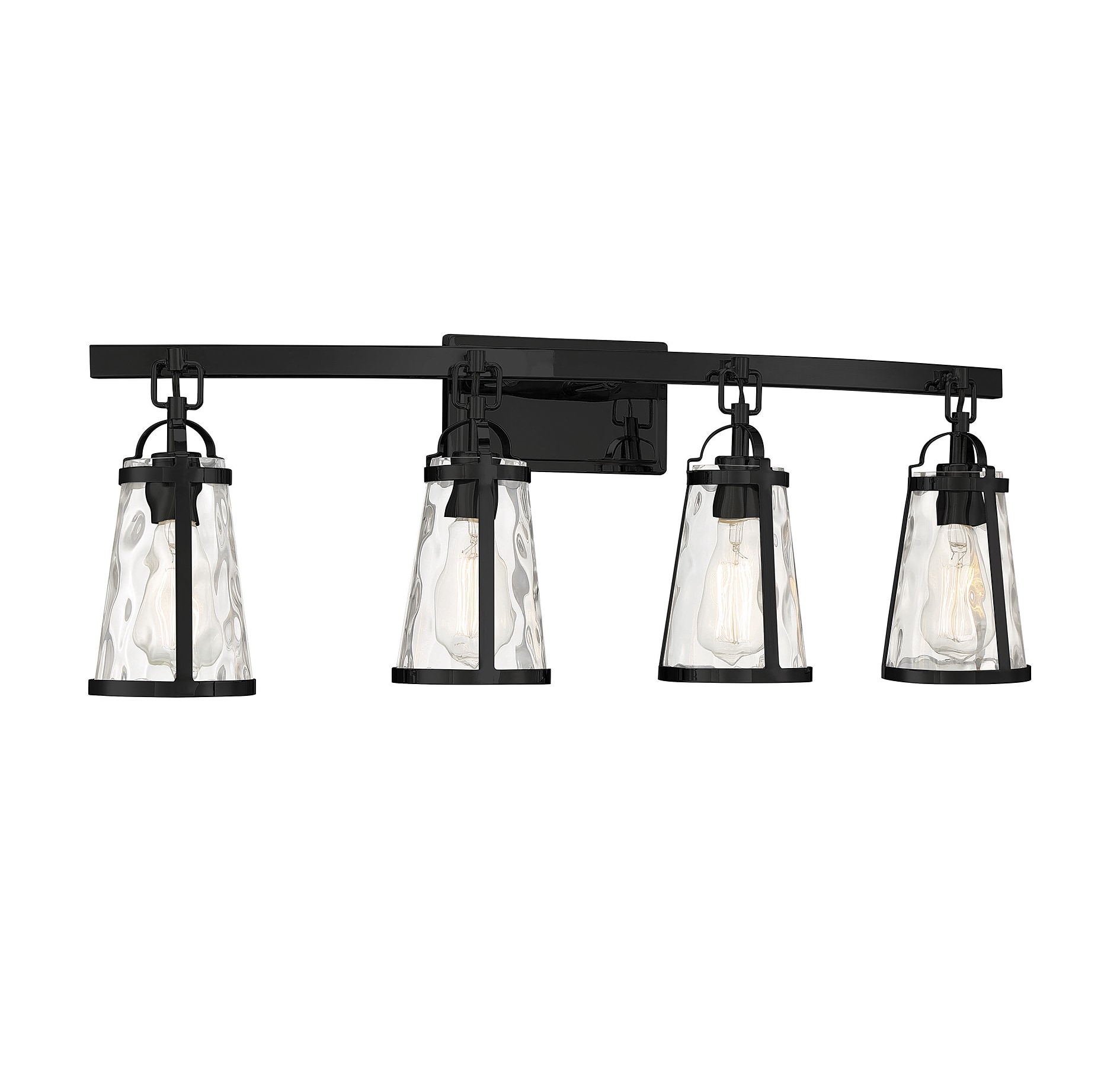 Savoy House Albany 32-in 4-Light Matte Black LED Farmhouse Vanity Light ...