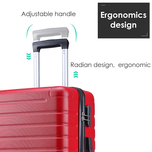 CASAINC Hardshell Luggage Sets 3 Pcs Spinner Suitcase with Lock ...