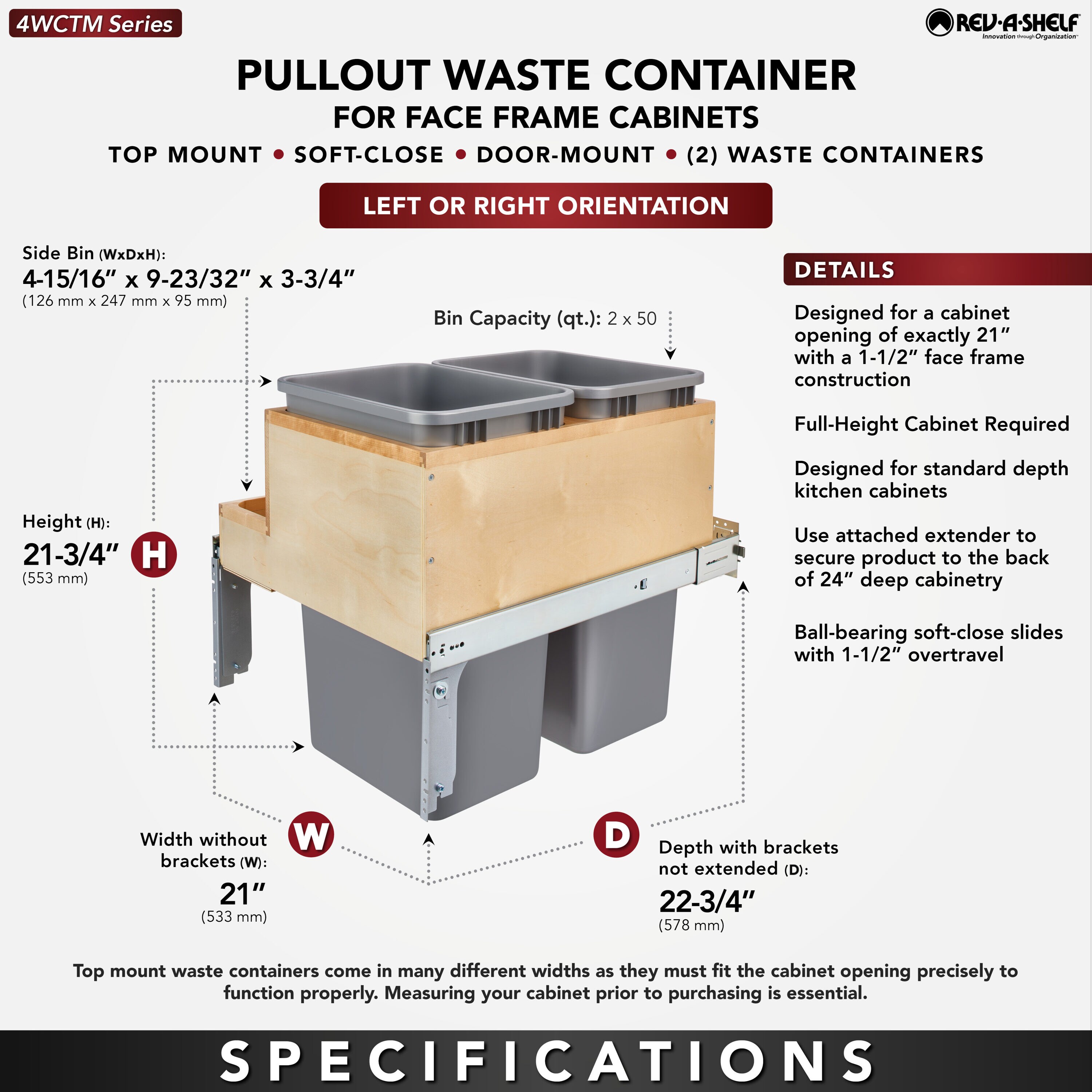 Rev-A-Shelf 320400 Pullout-Trash-Cans - View #11