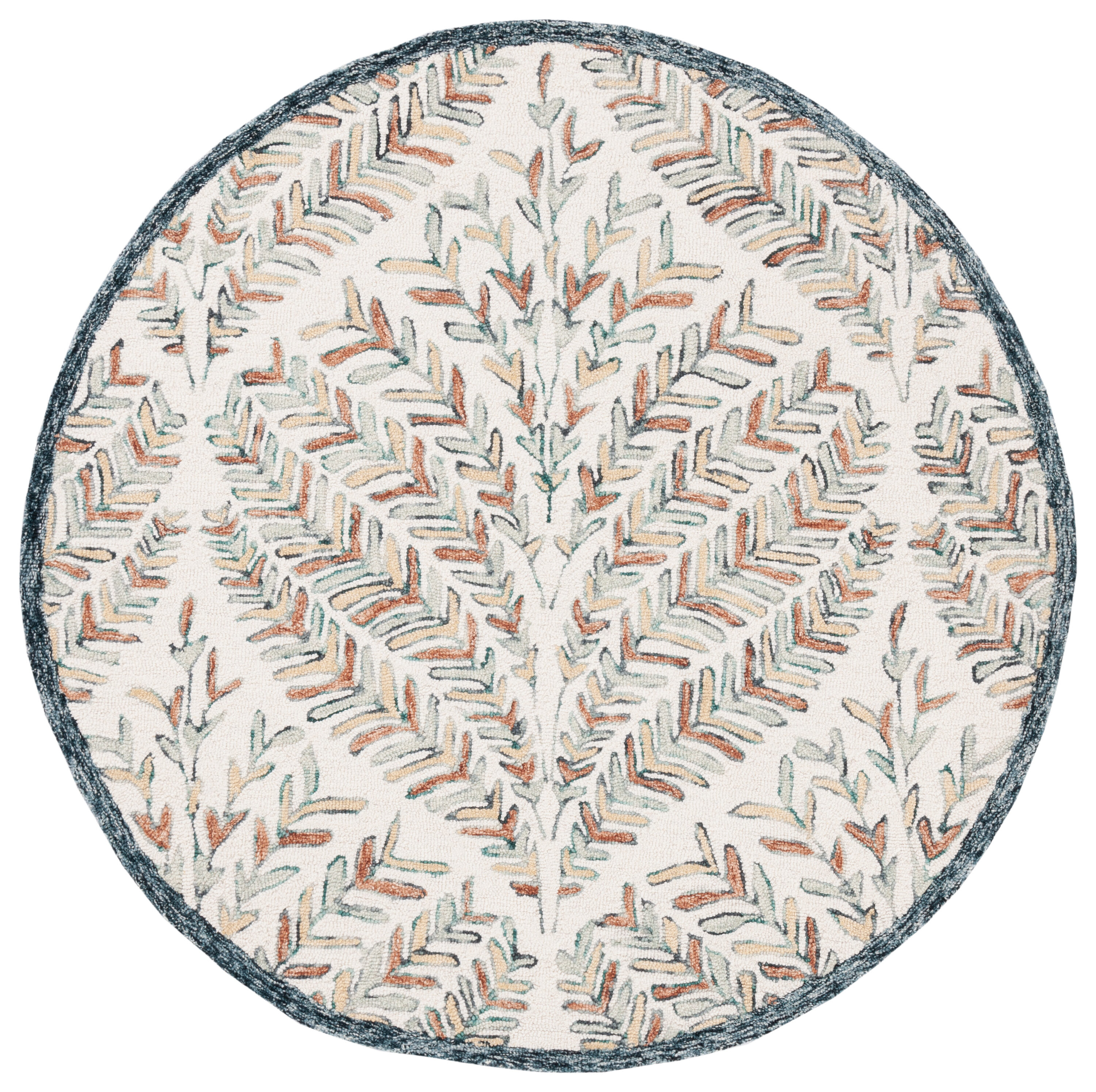 Safavieh Capri 208B Ivory Green 5 x 5 Round Area rug in the Rugs