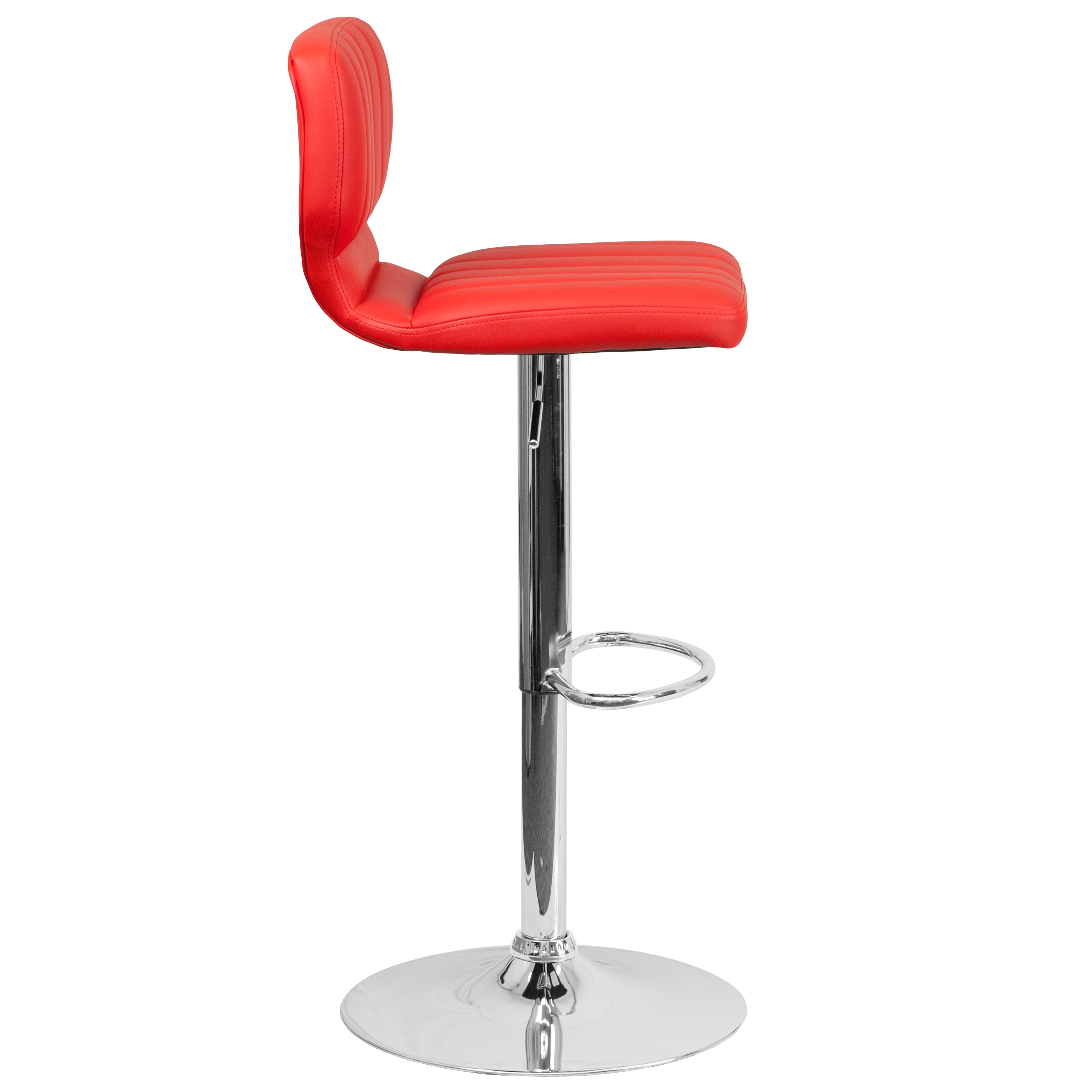 Flash Furniture Red Vinyl 33.5 in H Adjustable height Upholstered