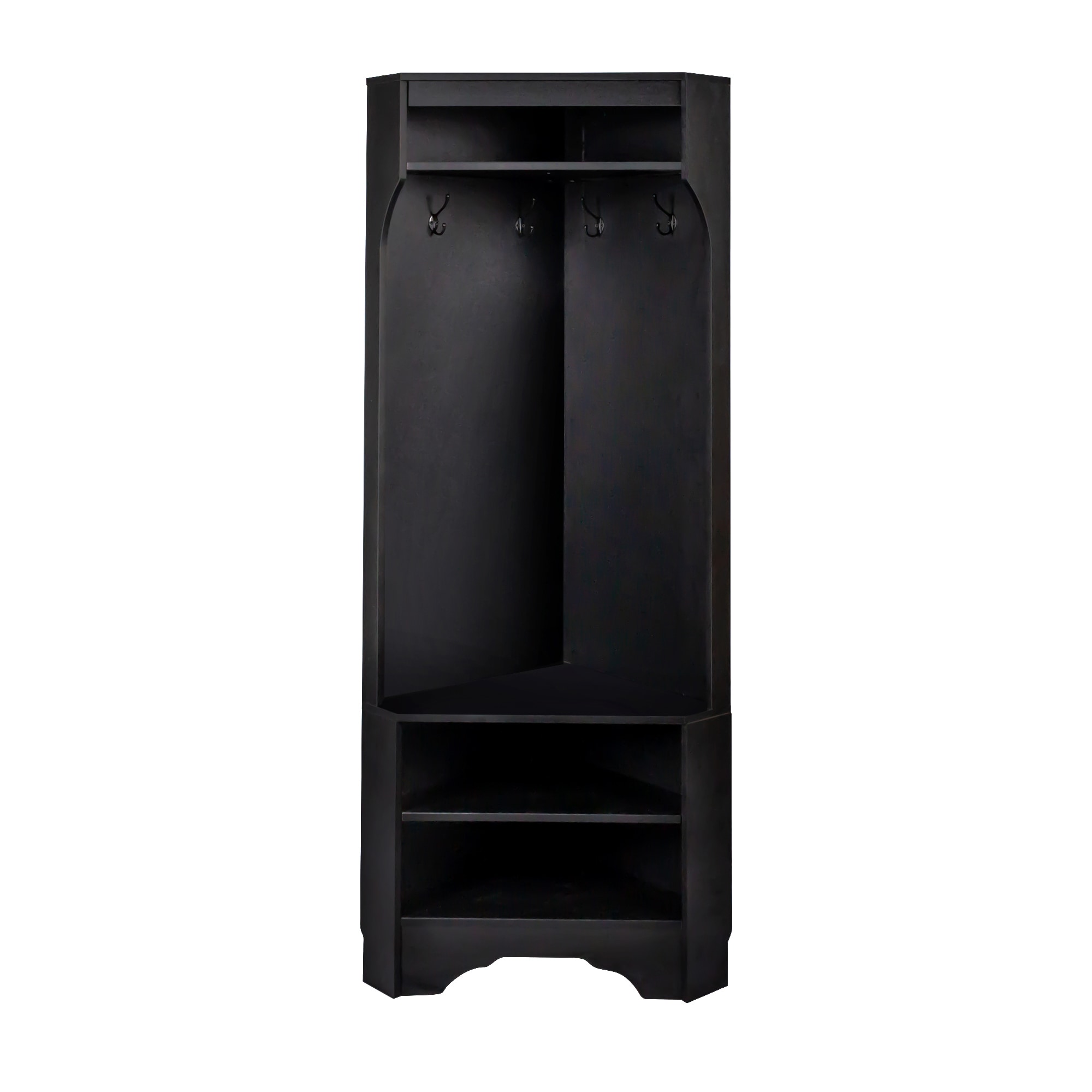 SINOFURN SYD330007GY Modern 29.5-in Black Wood Hall Tree