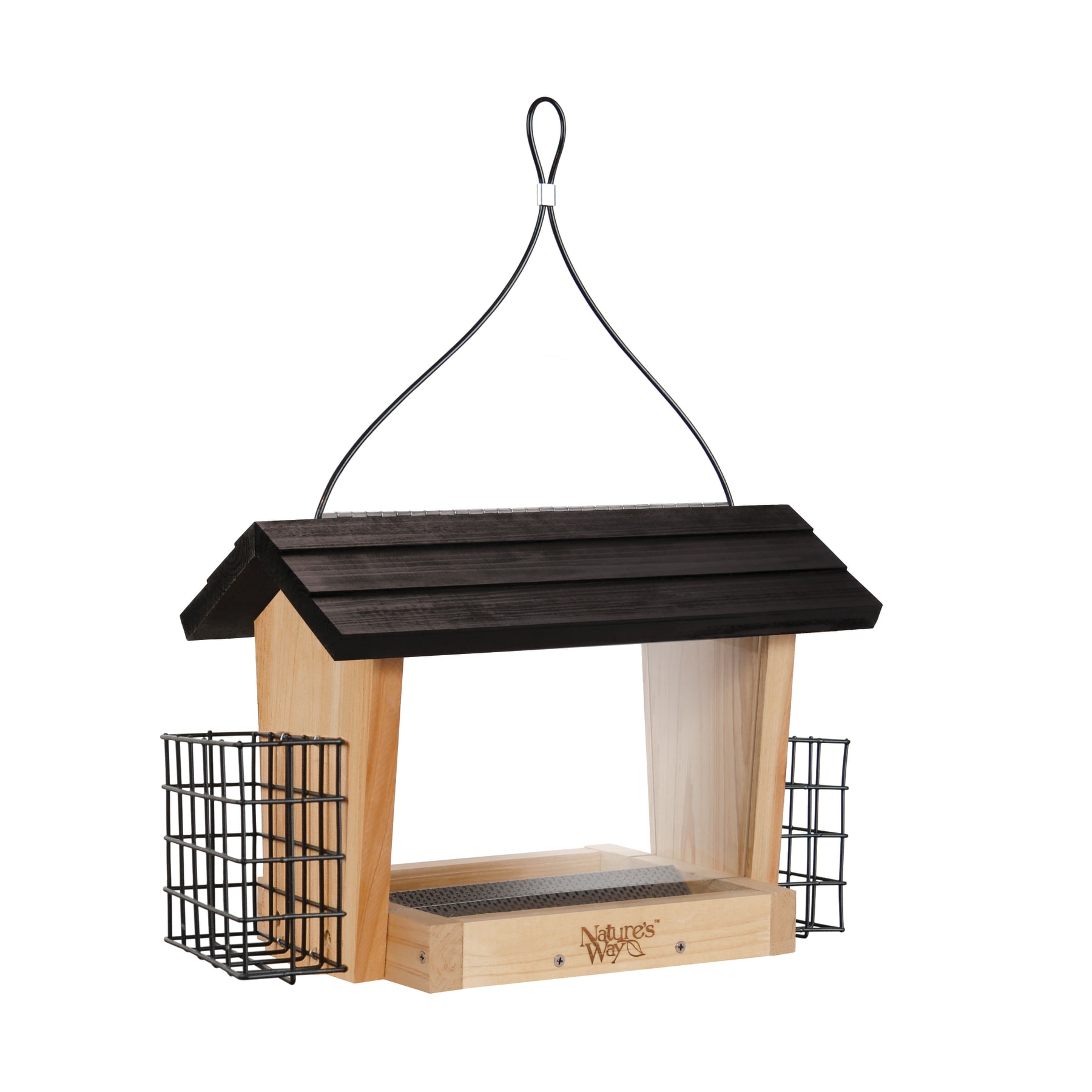 Nature's Way CWF19-CP1 Wood Hanging Hopper Bird feeder - 6-lb 2-cake Capacity