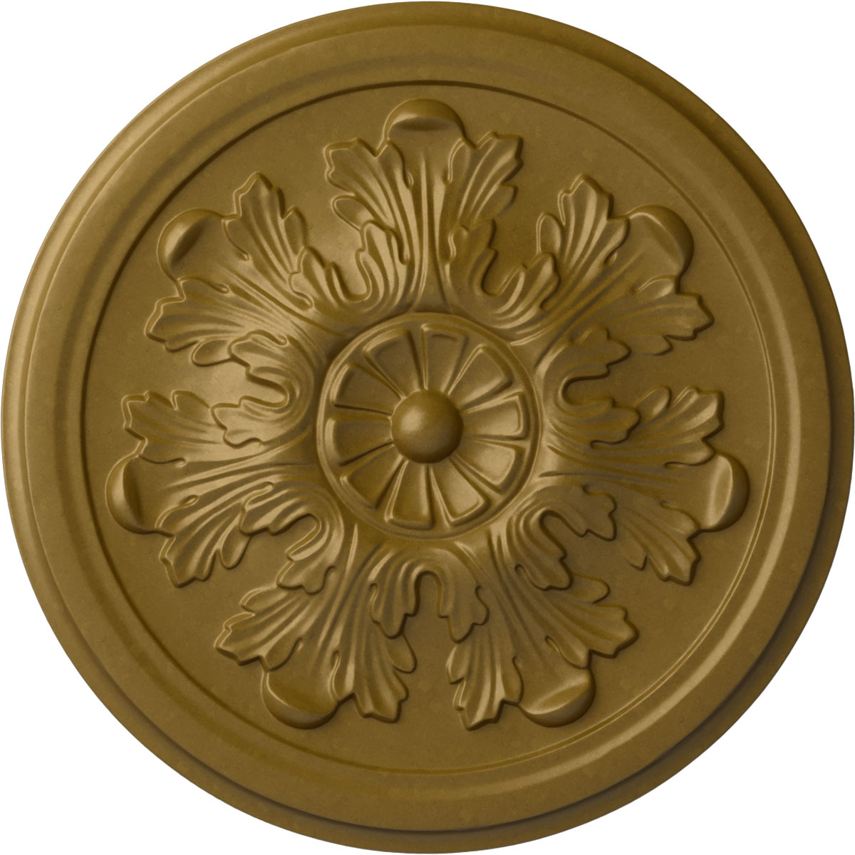 Ekena Millwork CM12LEGLS Legacy Acanthus 12.75-in W x 12.75-in L Painted Gold Polyurethane Whole Ceiling Medallion