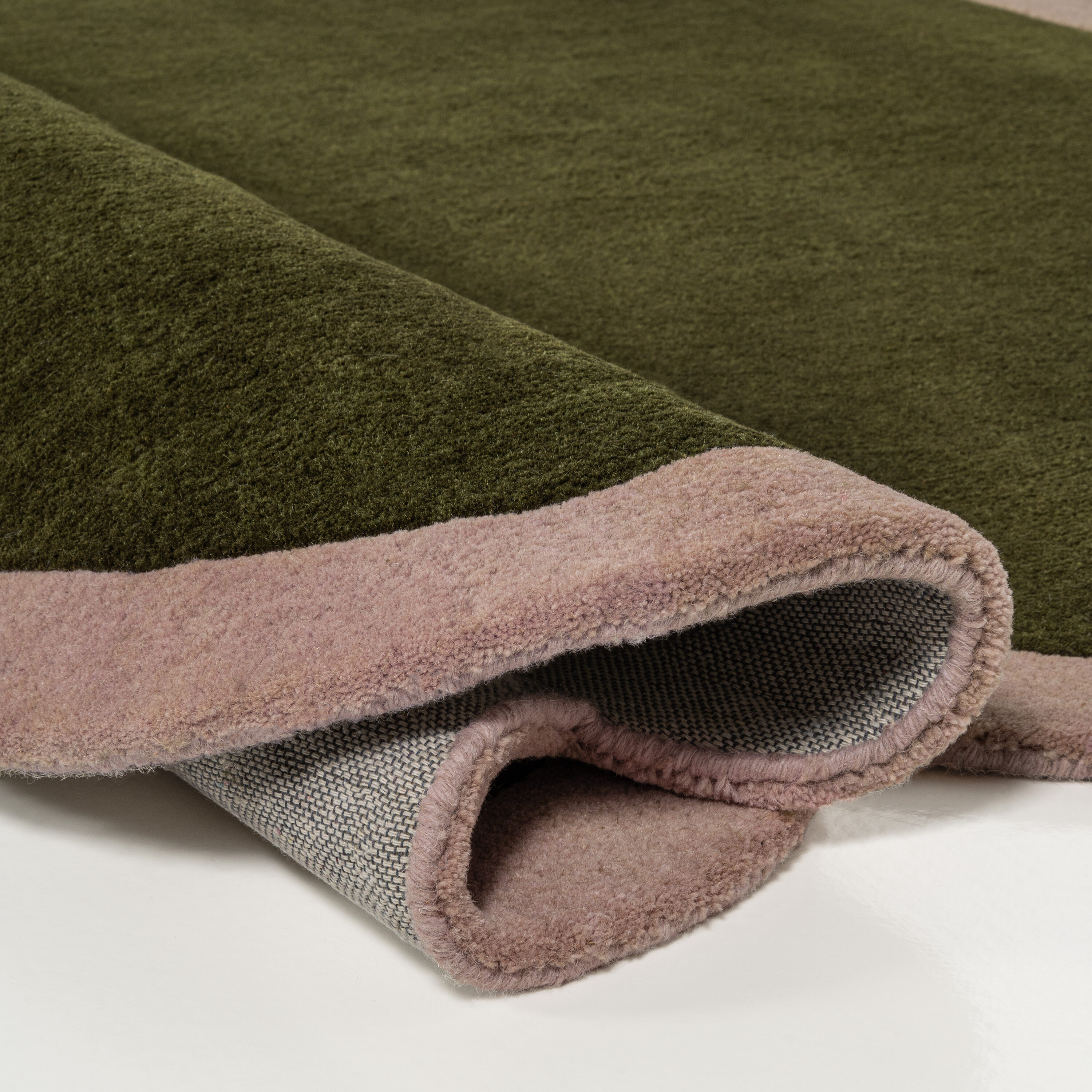 Whimsical Green and Pink Handwoven Wool Kids Area Rug, 6' x 9'