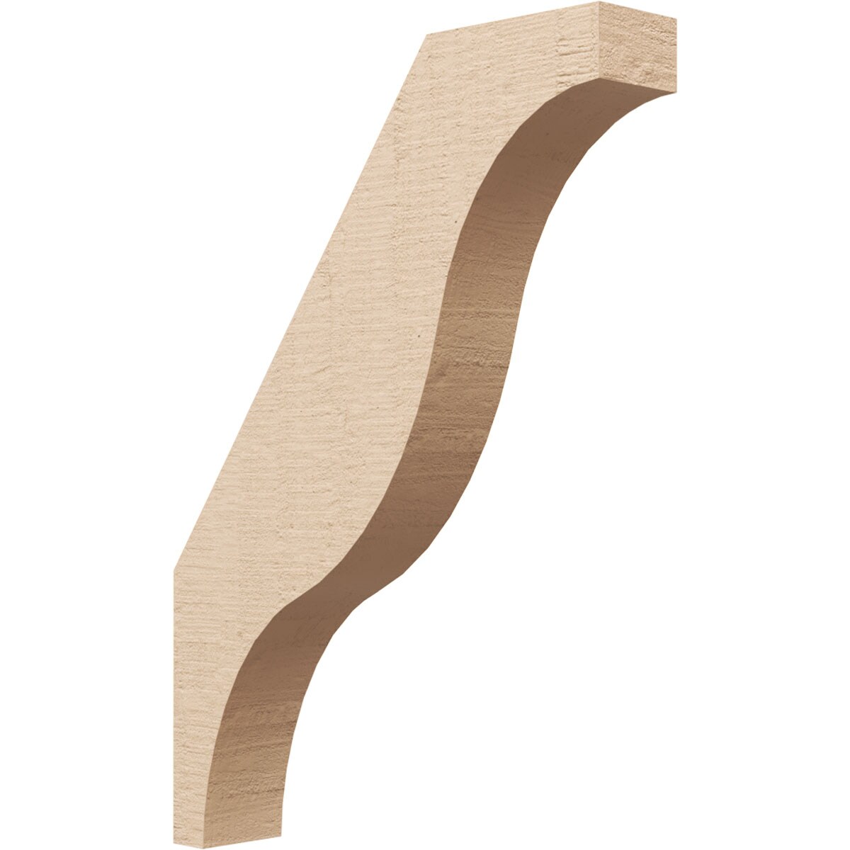 Ekena Millwork BRCUR03X16X22FSTRCPR 3-in x 22-in x 16-in Primed Urethane Funston Rough Cedar TimberThane Knee Brace