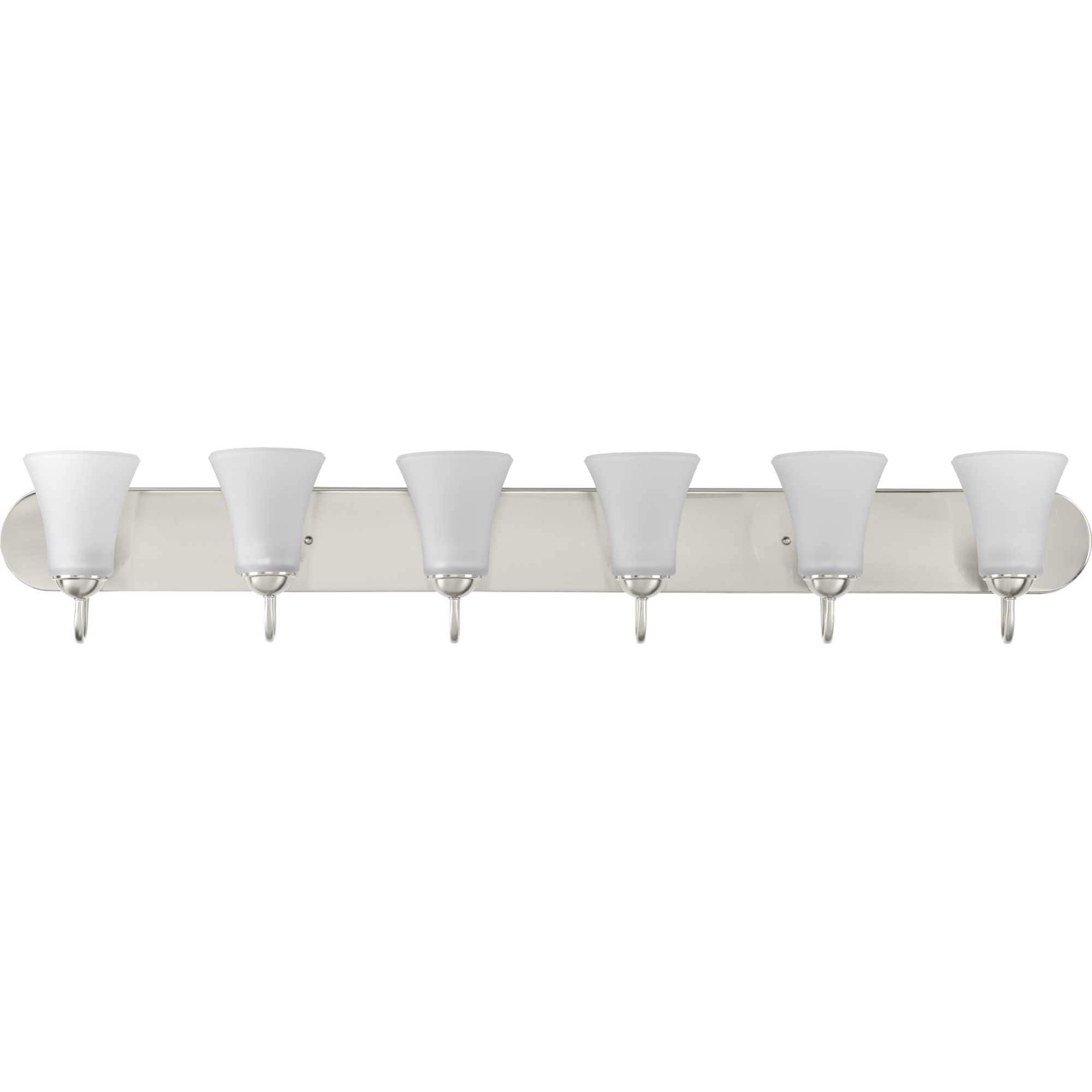 Progress Lighting P300238-009 Classic 48-in 6 -Light Brushed Nickel Transitional Vanity light