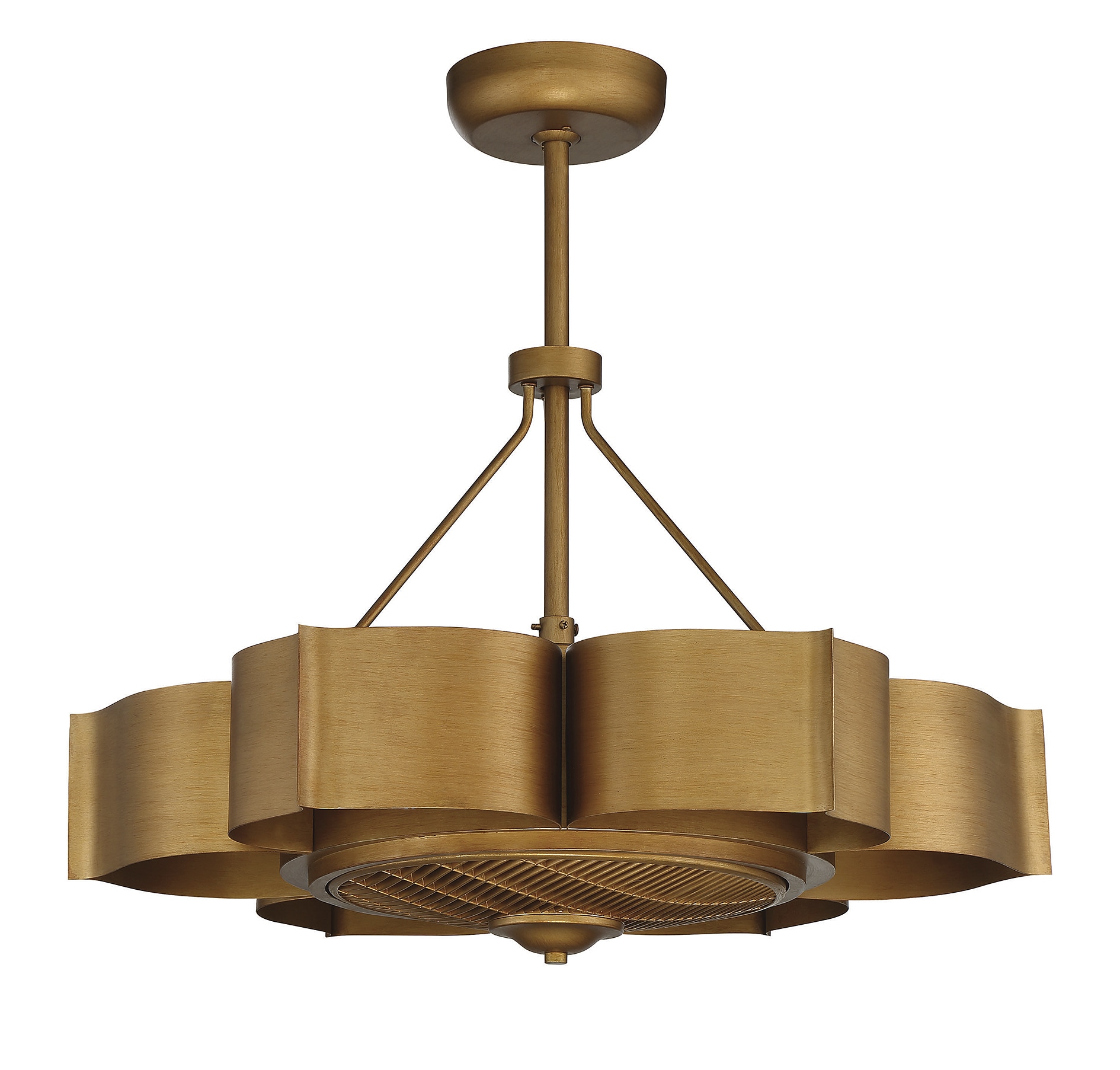 Stockholm Gold Patina 6-Light Chandelier with Concealed Fan