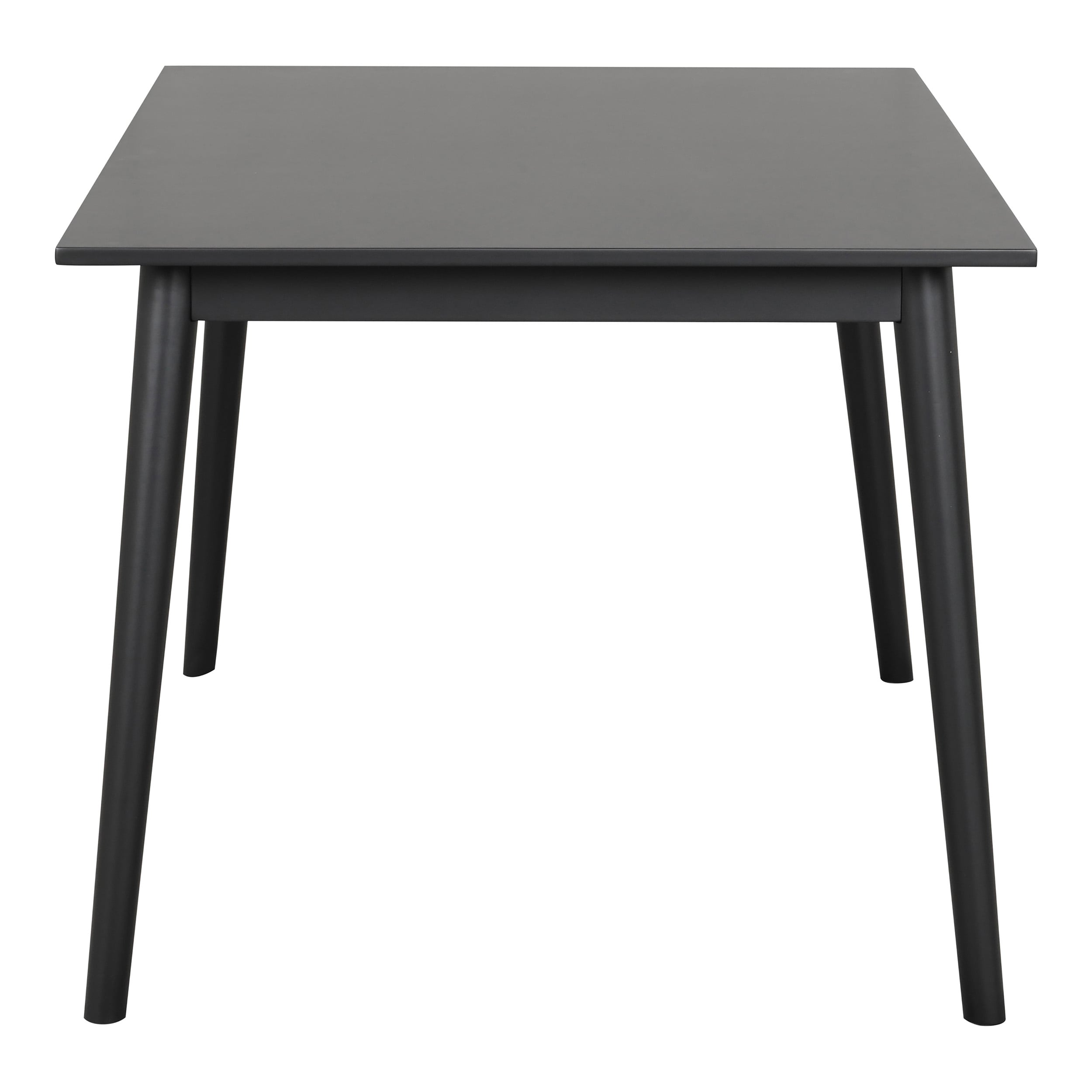 Black Solid Wood 60-Inch Rectangular Mid-Century Modern Dining Table