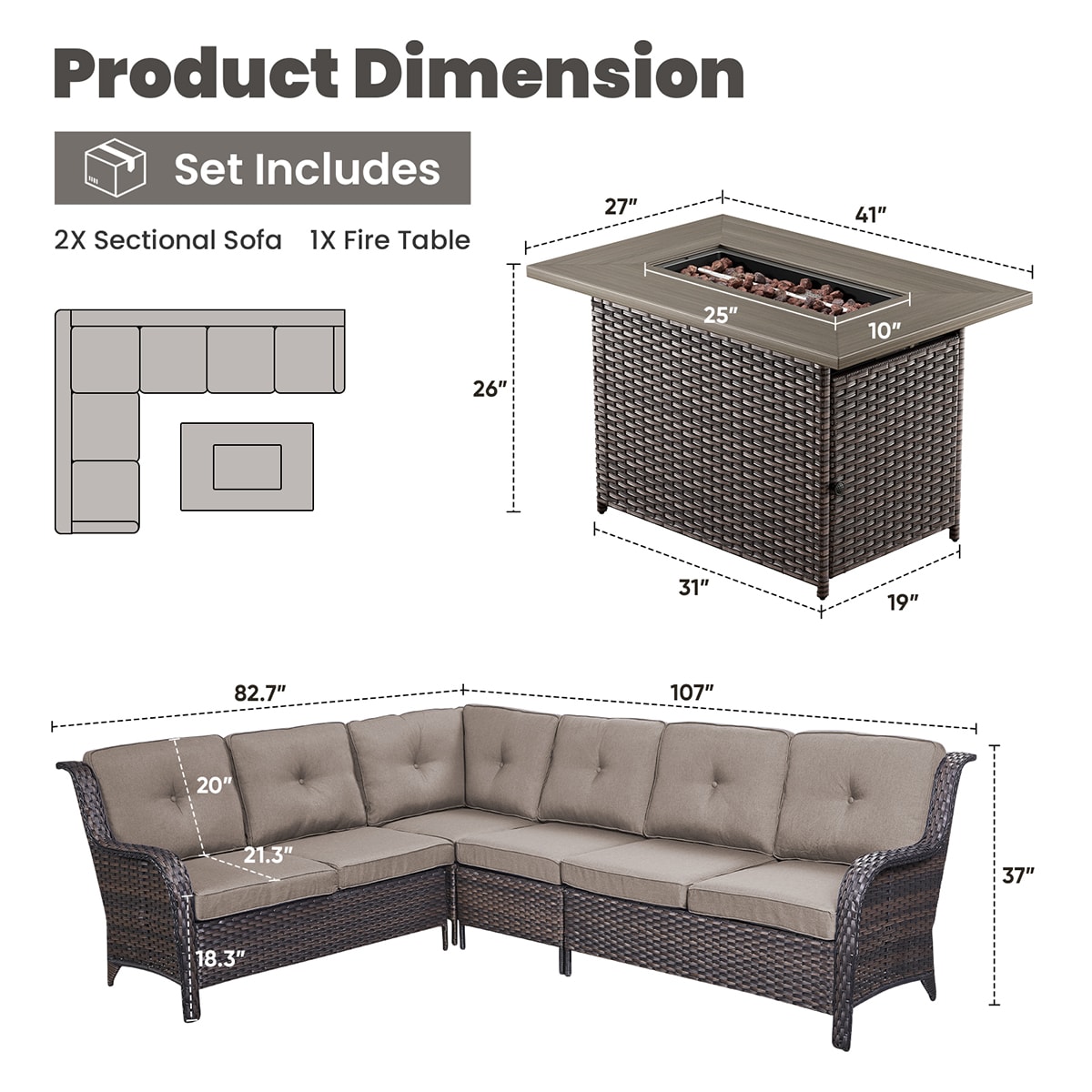 Rilyson FS144APBR13-3 Patio-Conversation-Sets - View #4