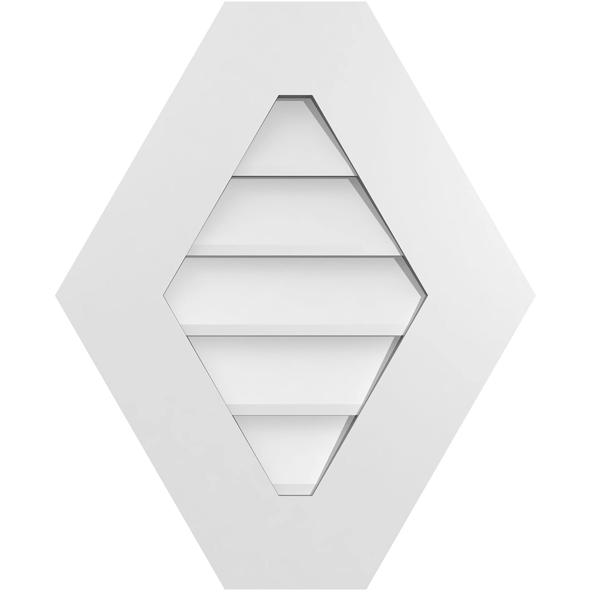 Ekena Millwork GVPHP18X2201SN 18-Inches x 22-Inches Off-white Peaked PVC Gable Louver Vent