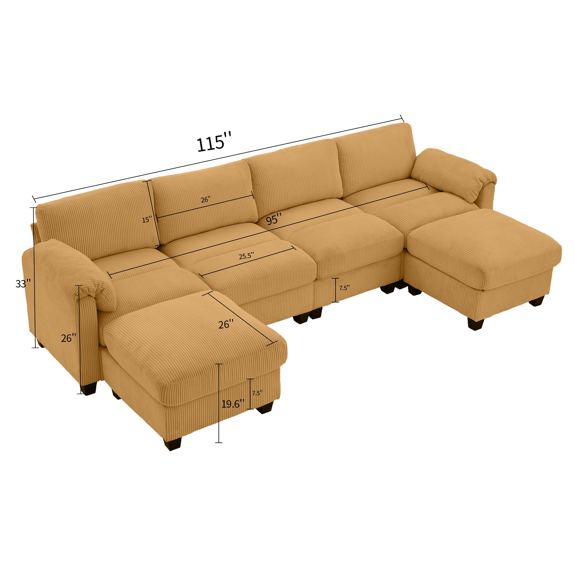 VOUA SAF-DXDRZJ4-YE1 Sofas-Loveseats - View #9
