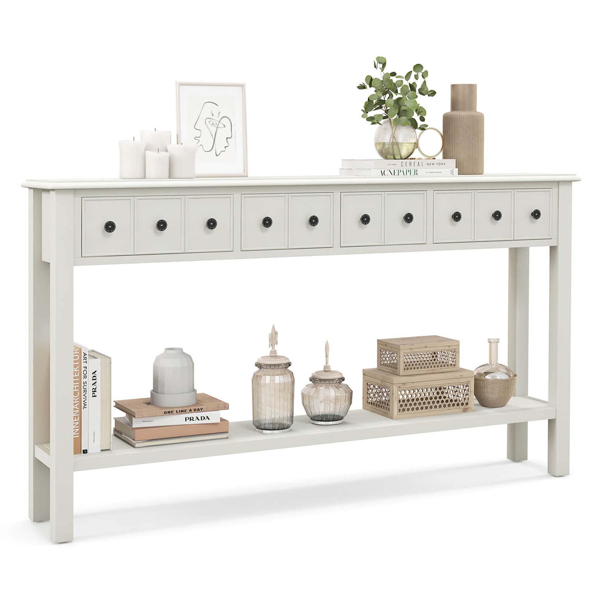 Costway HCST01598 Modern White Console table