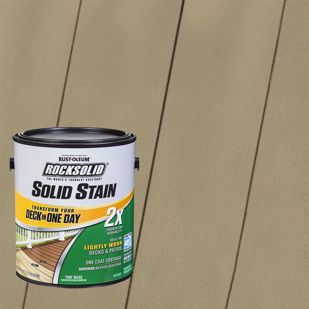Rust-Oleum 319785T RockSolid 2X Solid Stain Pre-Tinted Taupe Solid Exterior Wood Stain and Sealer in One ( 1-gallon )