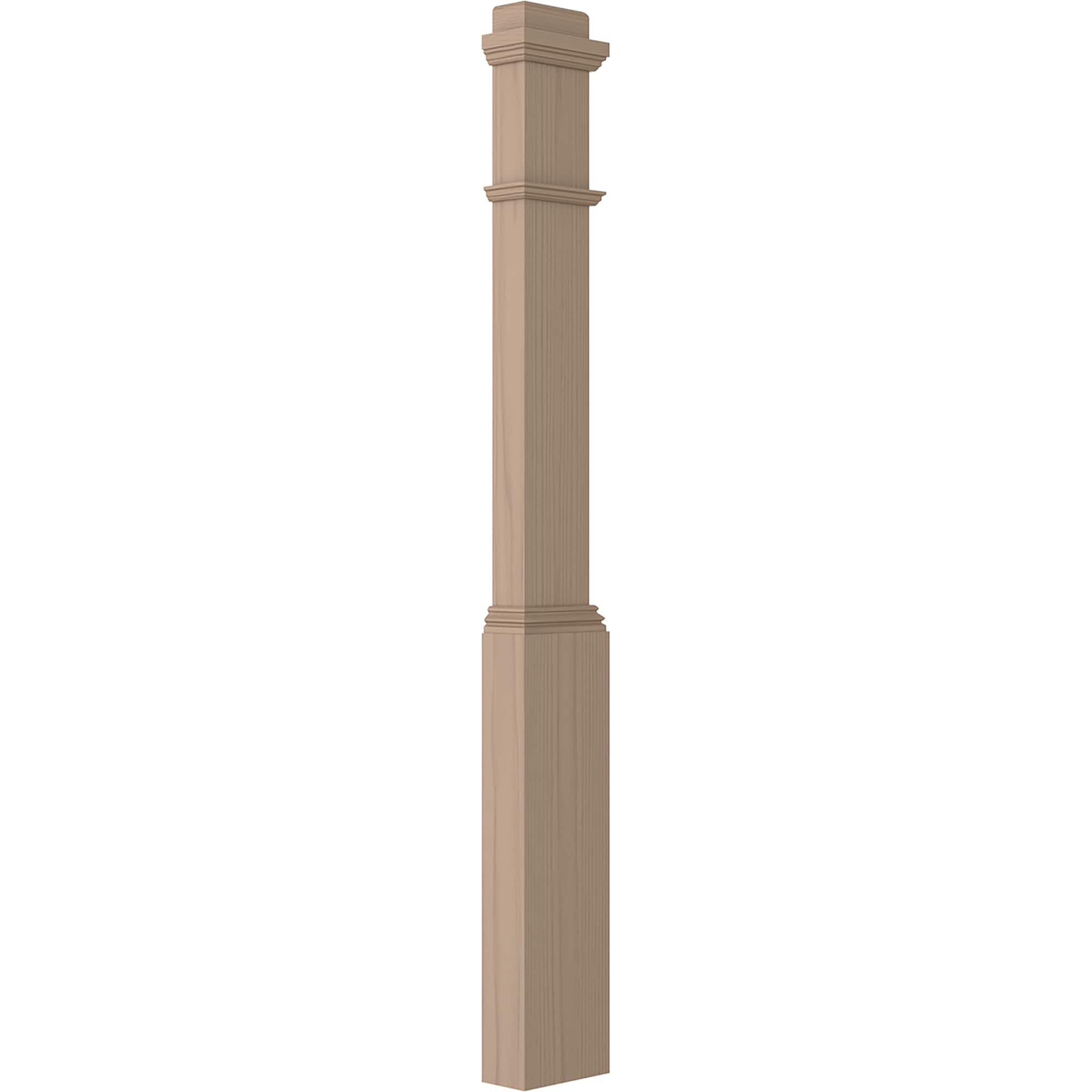 L.J. Smith Stair Systems LJF-4091 1-2-P 6.25-in x 55-in Unfinished Poplar Stair Newel Post