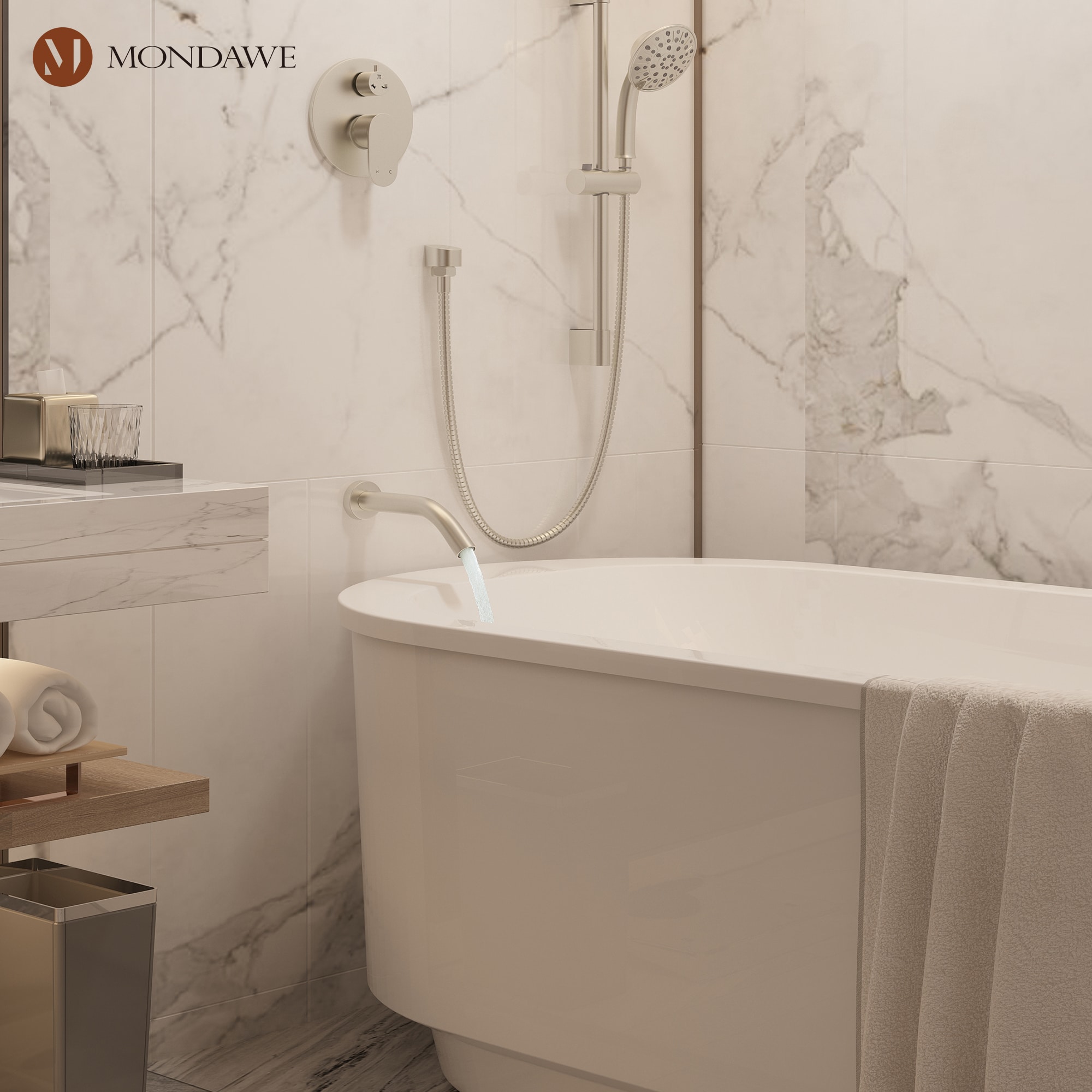 Mondawe MD-A3815-BN3 Showerhead-Bar-Panels - View #5