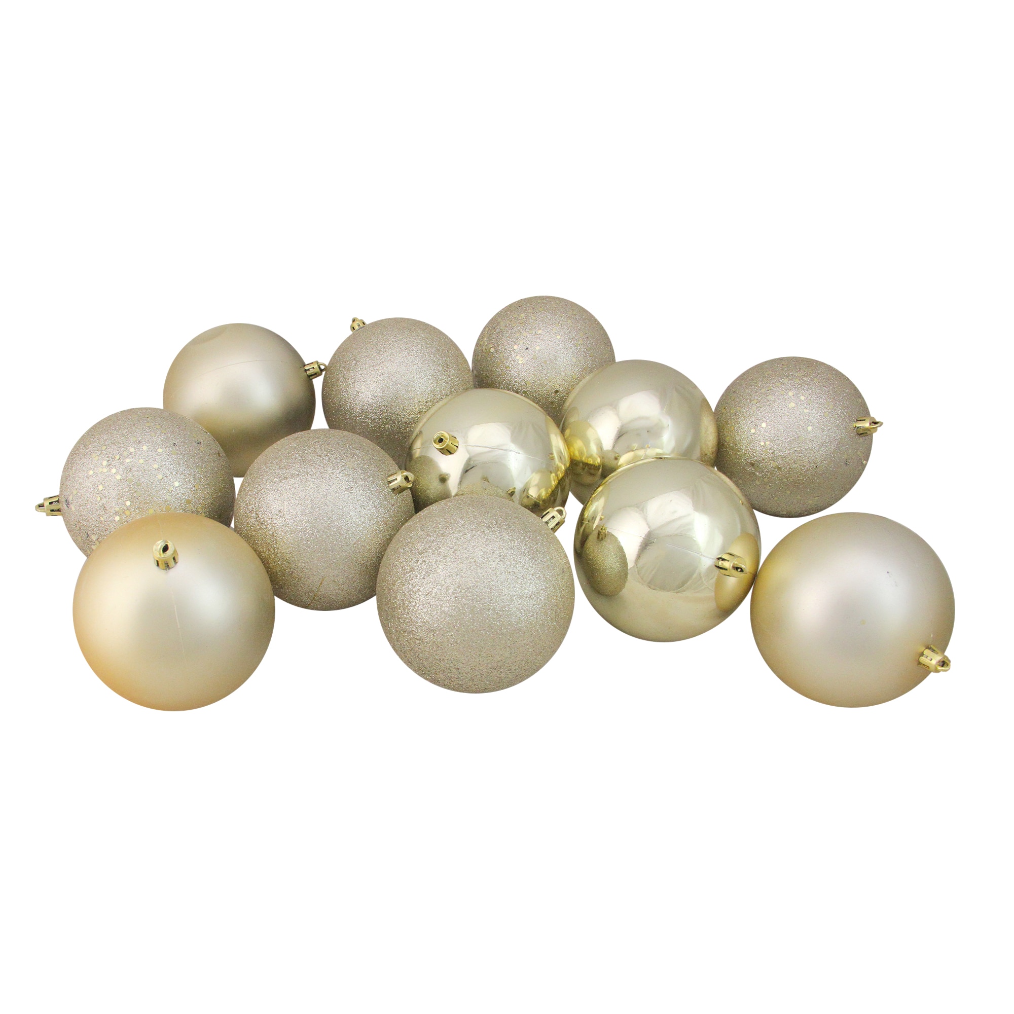 Northlight 31754055 12 -Pack Gold Ball Standard Indoor Ornament set Shatterproof