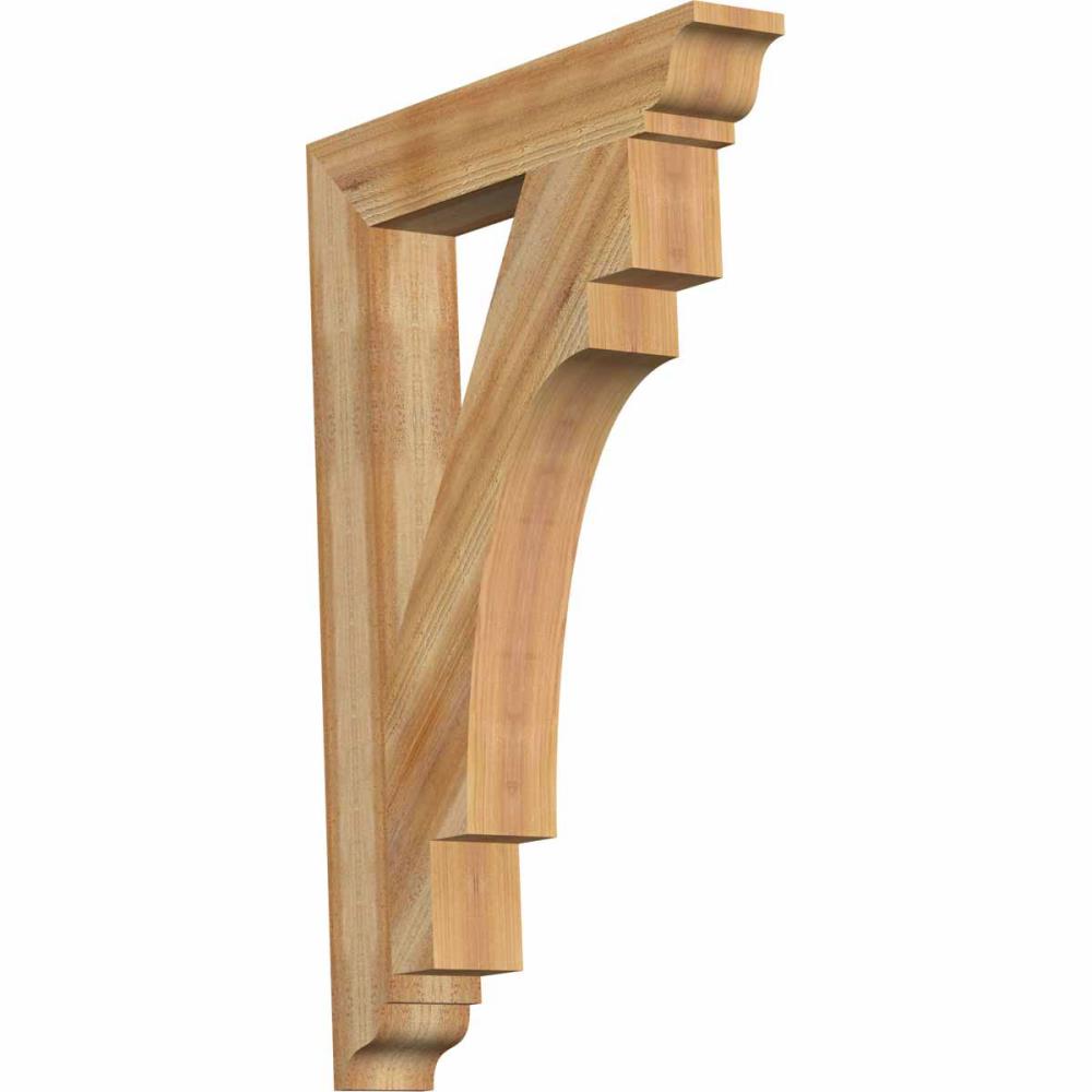 Ekena Millwork BKT04X24X36MRC01RWR Merced traditional rough sawn 4-in x 24-in x 36-in Western red cedar Brown Wood Standard bracket