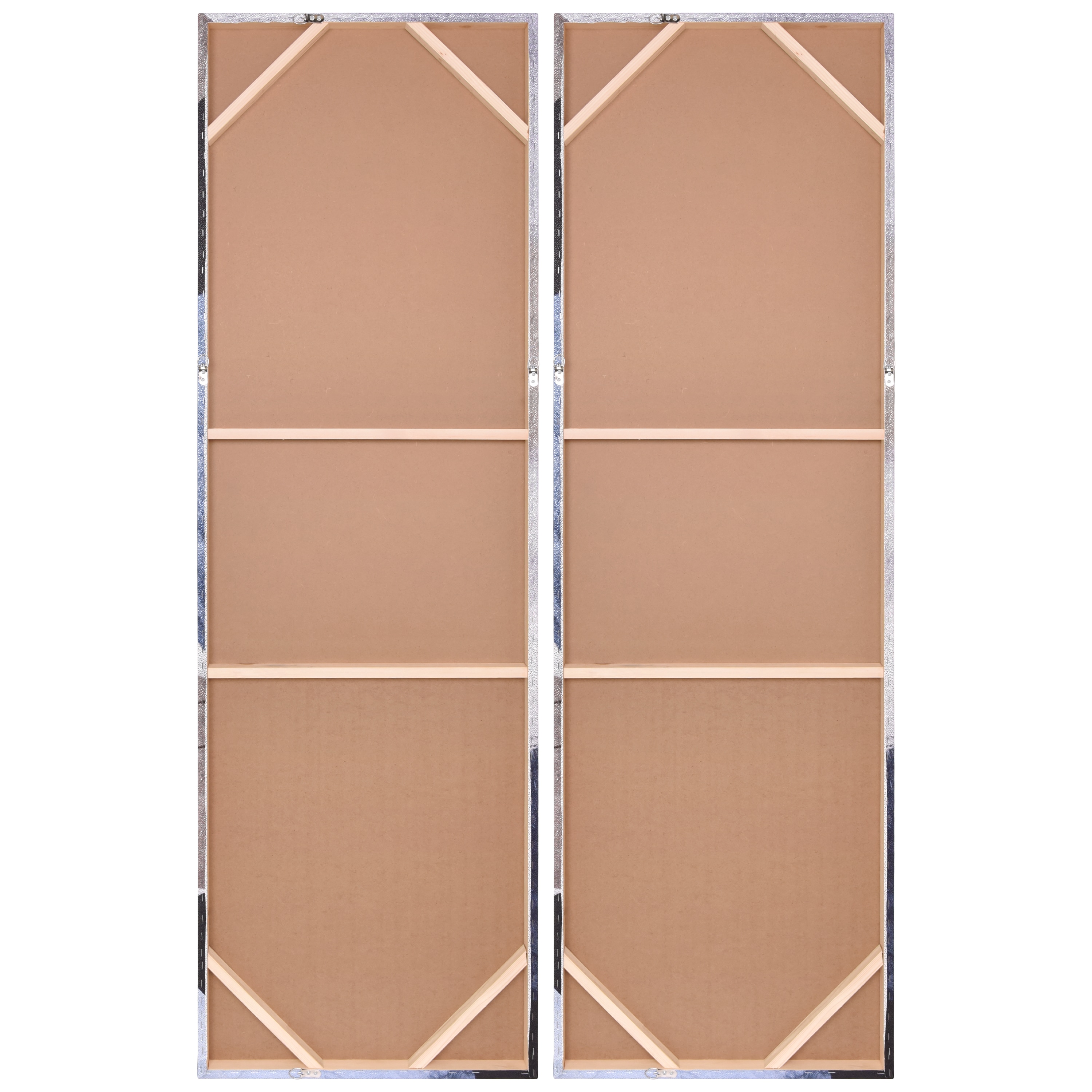 Floral Serenity Blue and Beige Abstract Canvas Wall Art Set