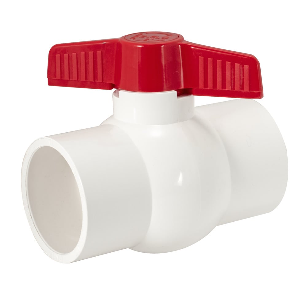 3 Slip Solvent Schedule 40 Pipe Connector EPDM Seal Schedule 40 End Charman 1209 Inline PVC Ball Valve White Polyvinyl Chloride Piping for Sewer Hose Swimming Pool Single Handle Shut-Off Valves 