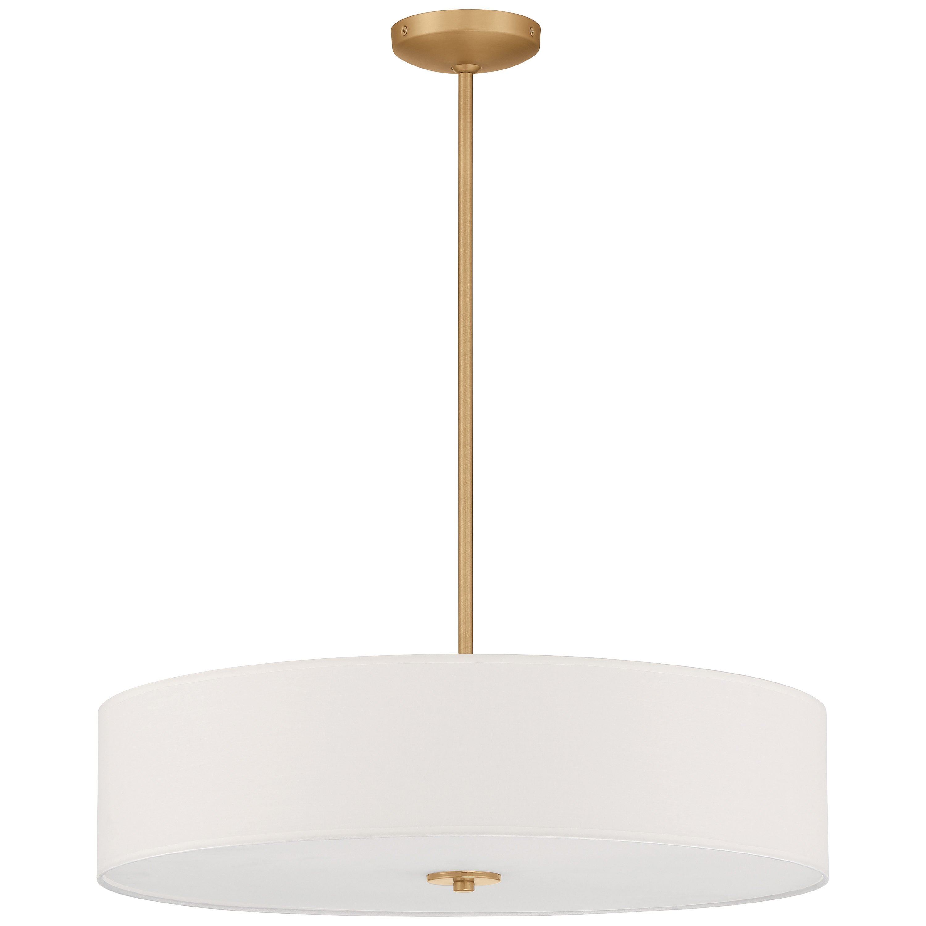 Transitional 24" Brass Drum LED Ceiling Light