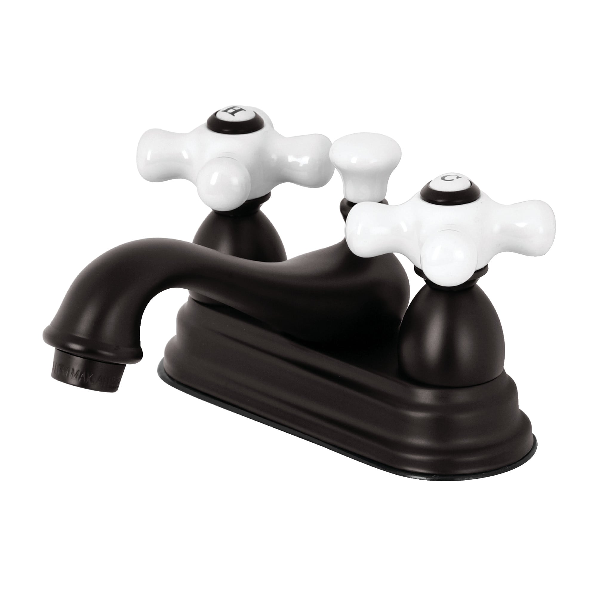 Elements of Design ES3605PX Chicago Oil-rubbed bronze 4-in centerset 2-handle Low-arc Residential Handle Bathroom Sink Faucet with Drain