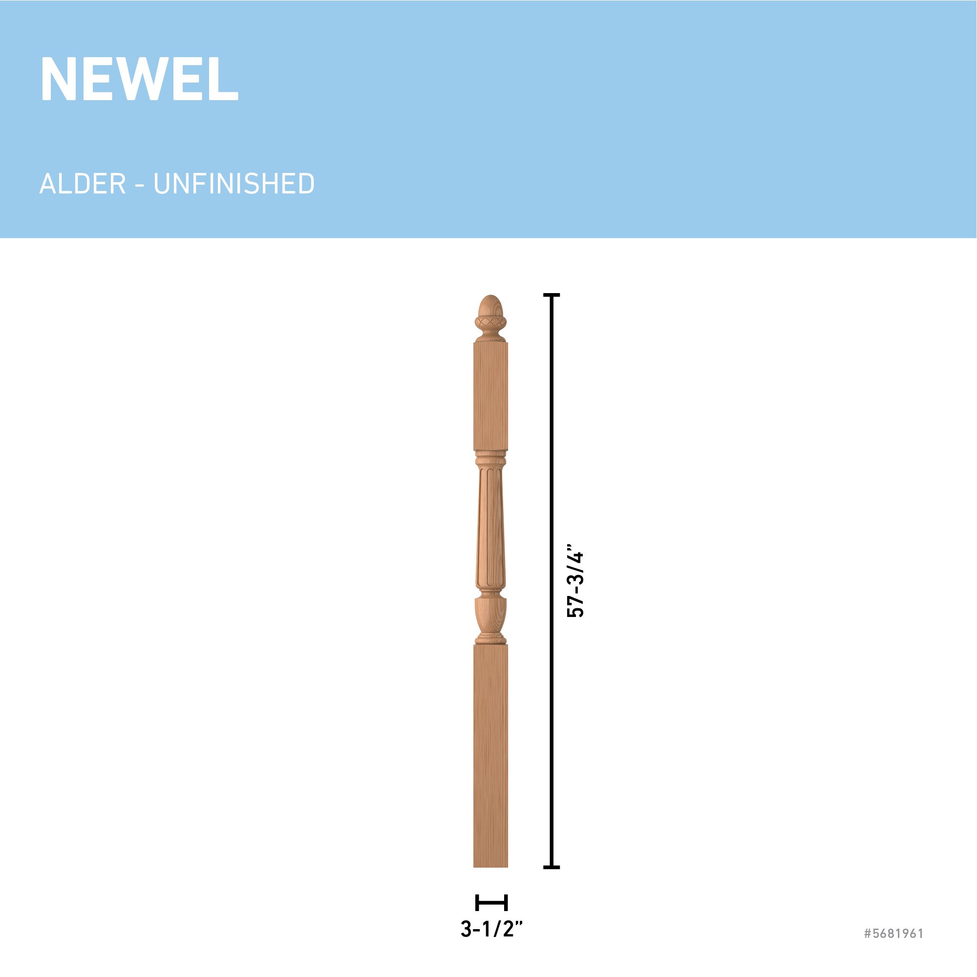 L.J. Smith Stair Systems LJF-3045-AL Interior-Stairpart-Newel-Posts - View #3