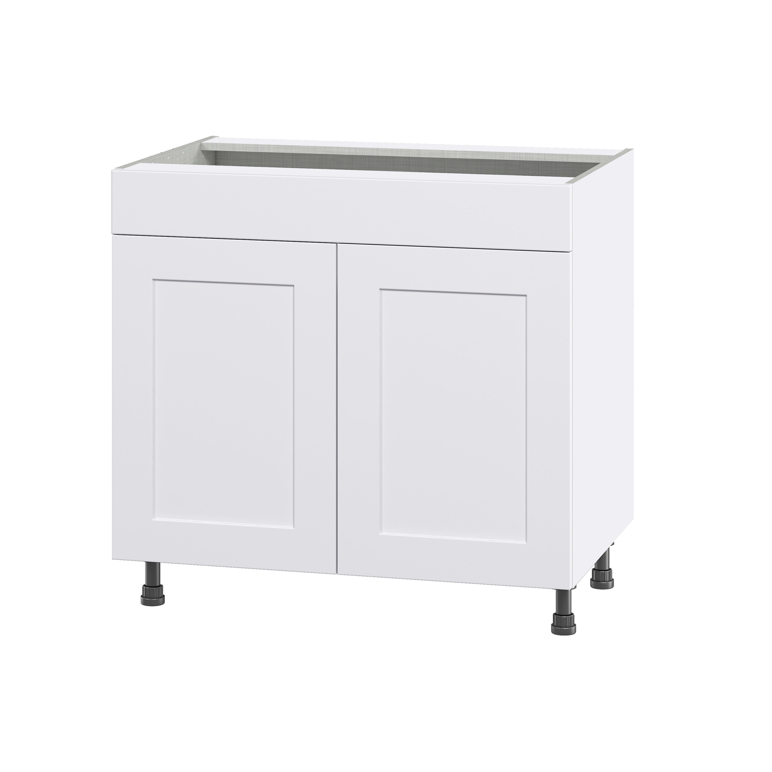 Hugo&Borg Jolie 30-in W x 34.5-in H x 24-in D Warm White Base Fully Assembled Cabinet (Flat Panel Shaker Door Style)