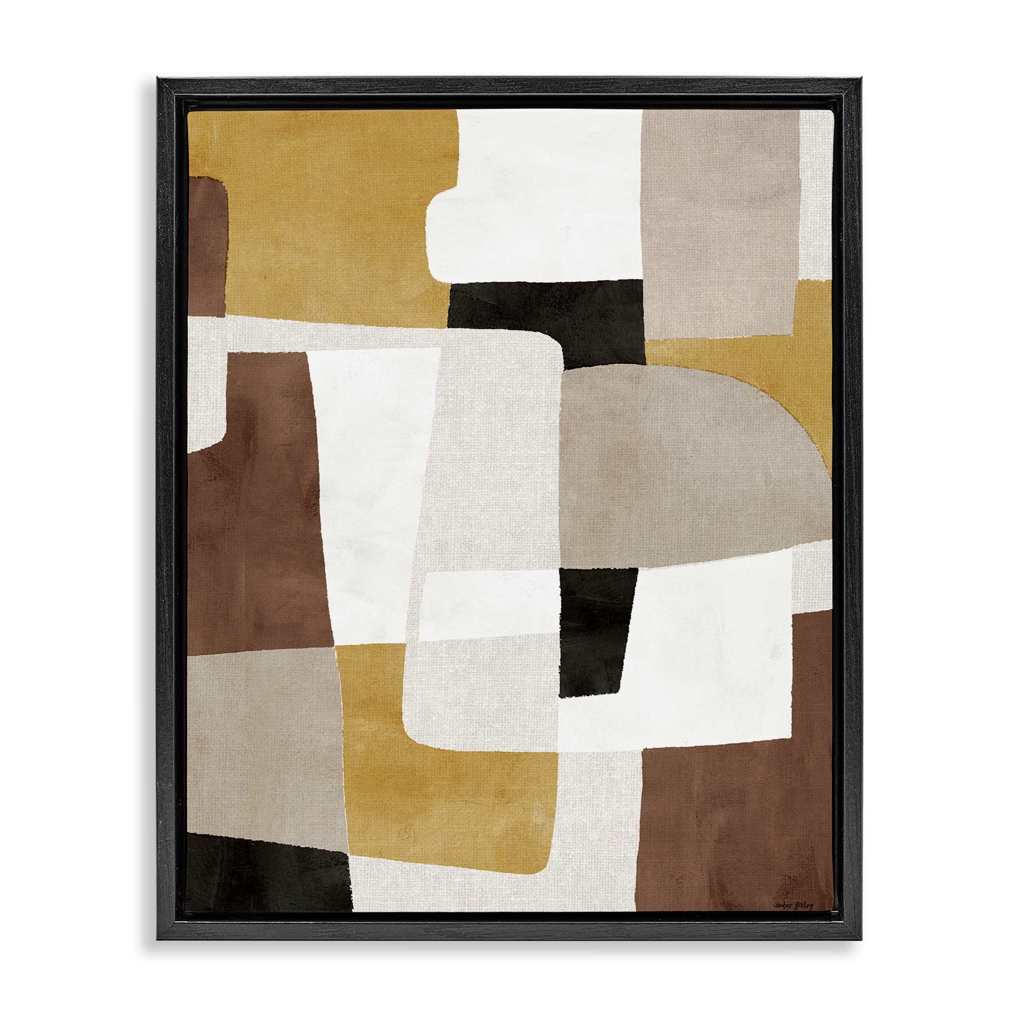 Stupell Industries BT-587-FFB-16X20 Funky Boho Geometric Shapes Black Framed Floater Canvas Wall Art By Amber Sterling 17 x 21