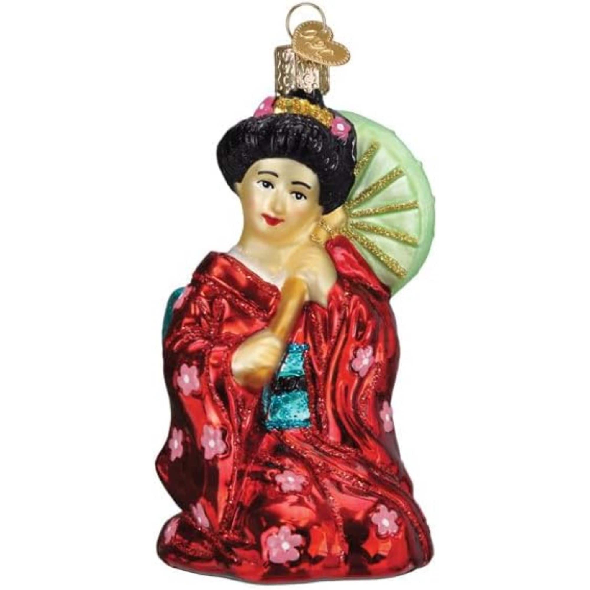 Old World Christmas 729343102492 Blown Glass Ornament for Christmas Tree - Geisha