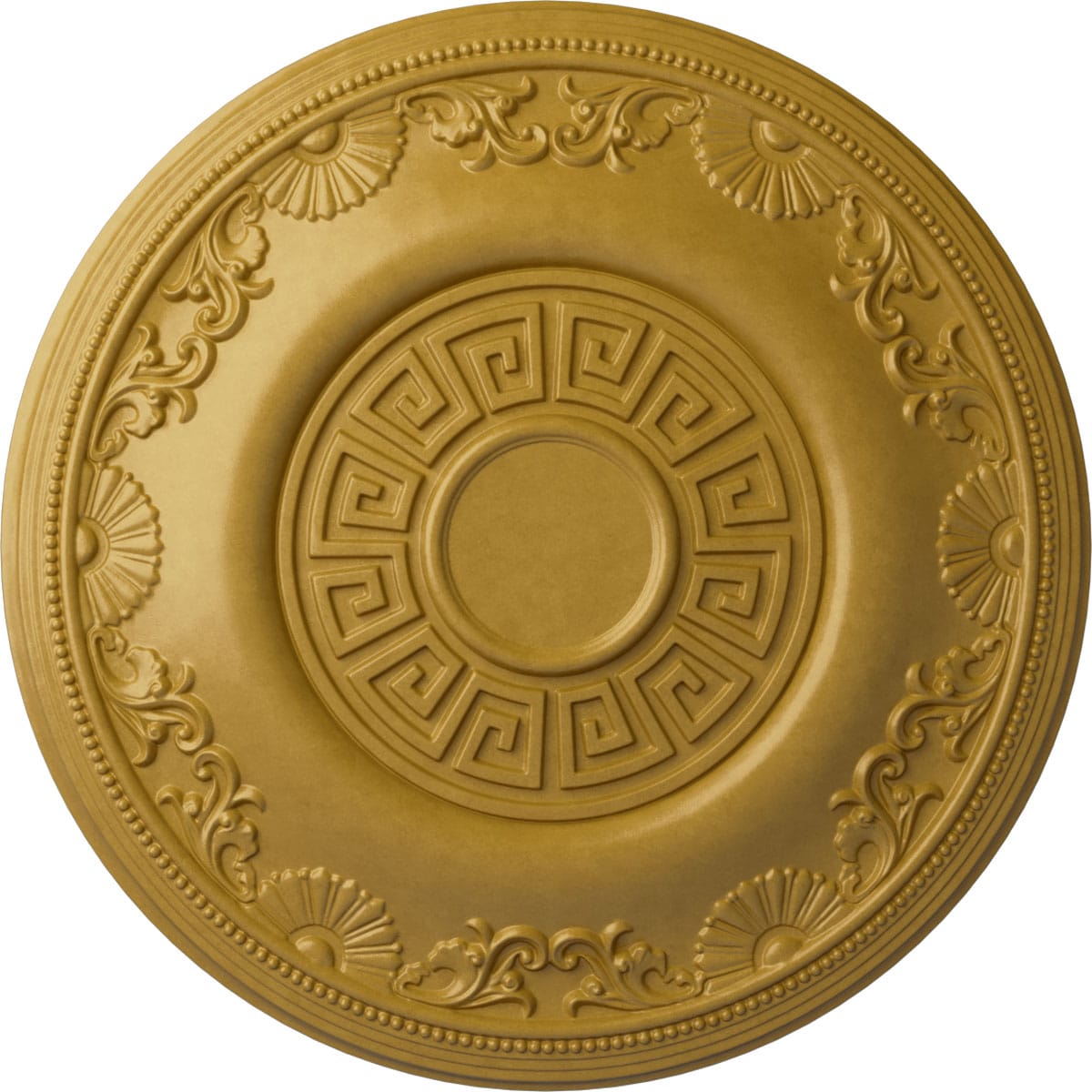Ekena Millwork CM25NEIGS Nestor 25.875-in W x 25.875-in L Painted Iridescent Gold Polyurethane Whole Ceiling Medallion