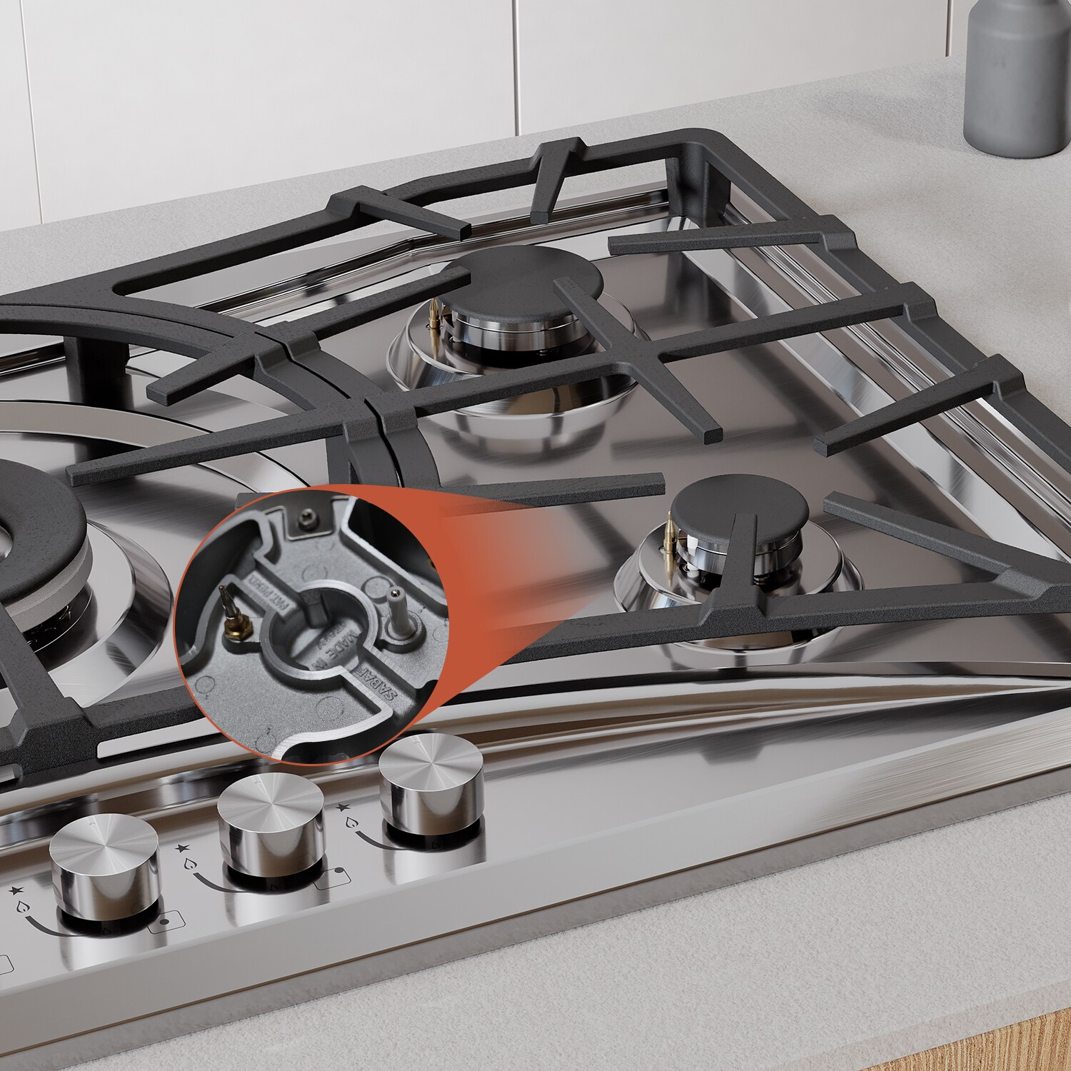 Empava 36-in 5 Burners Stainless Steel Gas Cooktop in the Gas