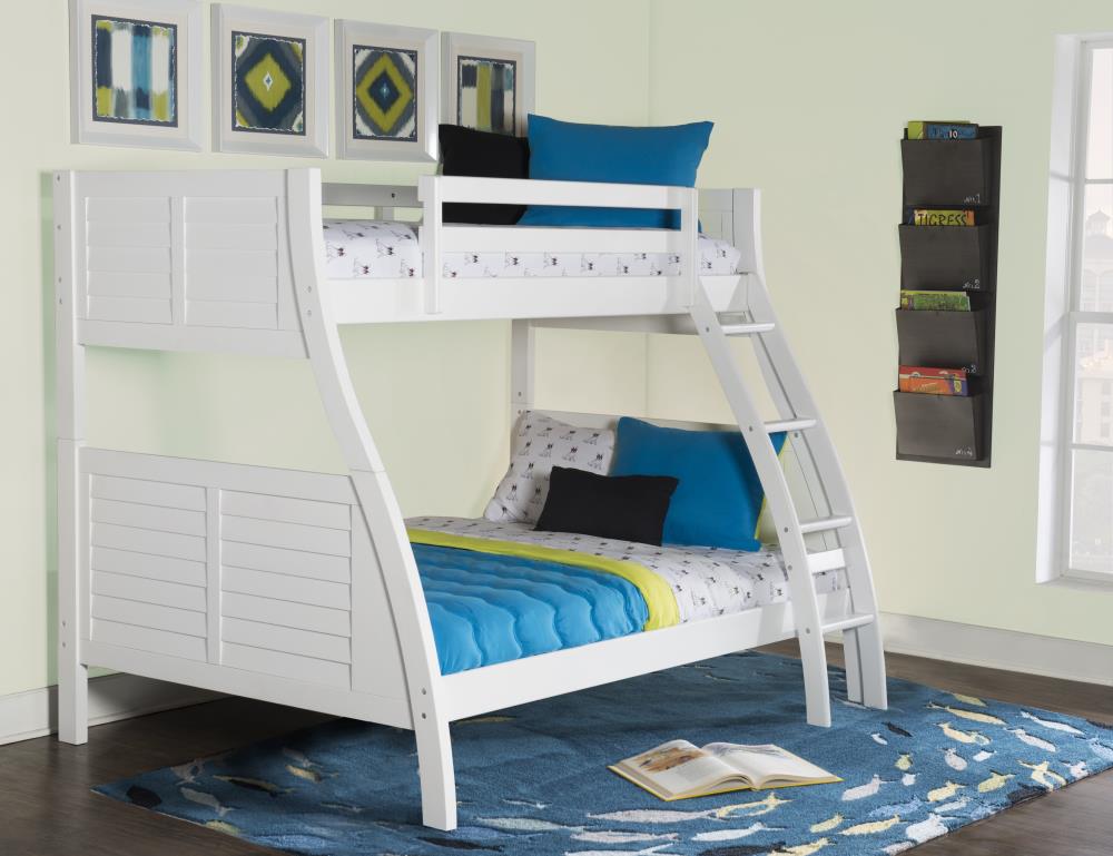 Powell Easton White Twin Over Full Bunk Bed in the Bunk Beds department ...