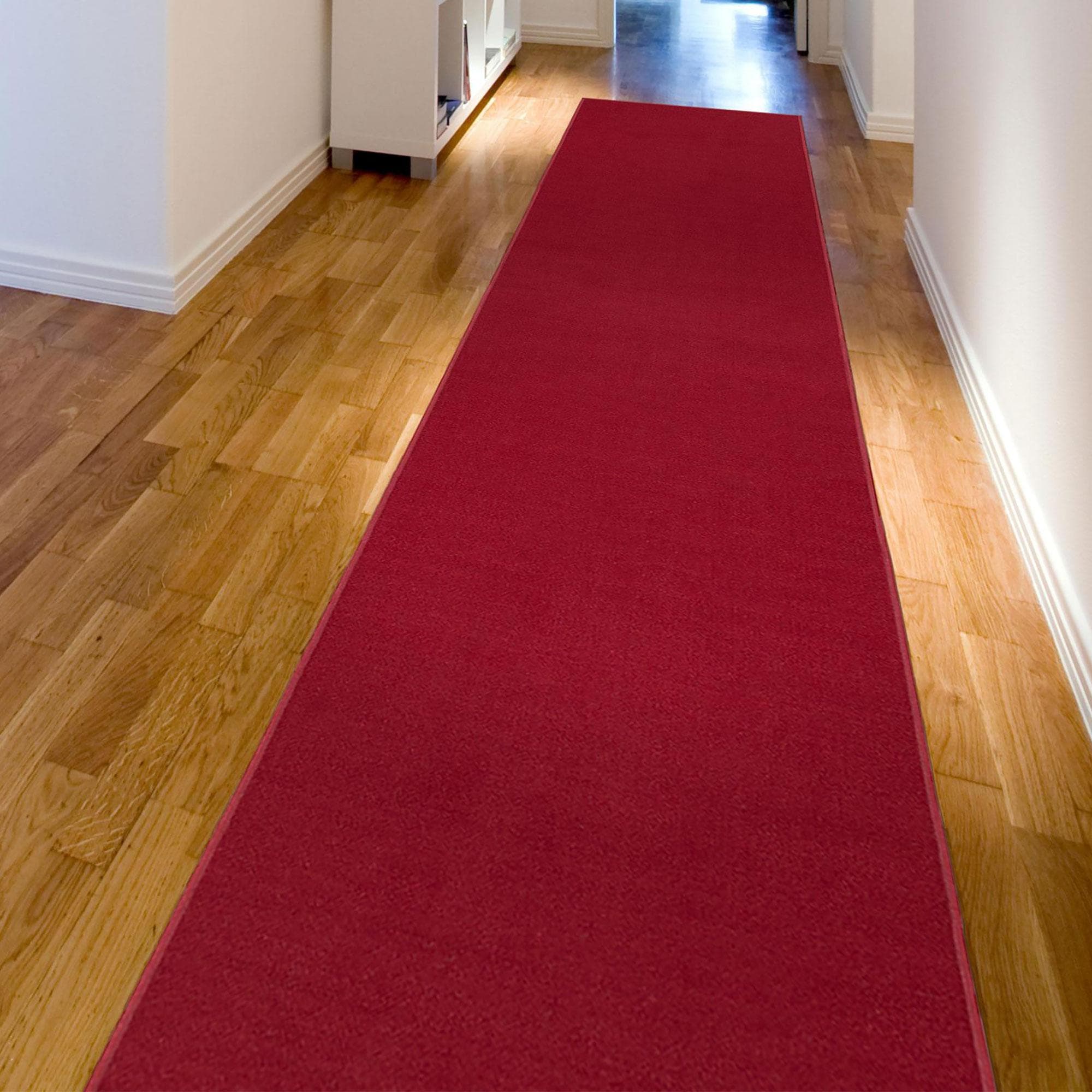 Ottomanson CLS9400-3X10 Non-Slip Hallway Runner 3 x 10 (ft) Loomed Nylon Red Rectangular Indoor Solid Runner rug