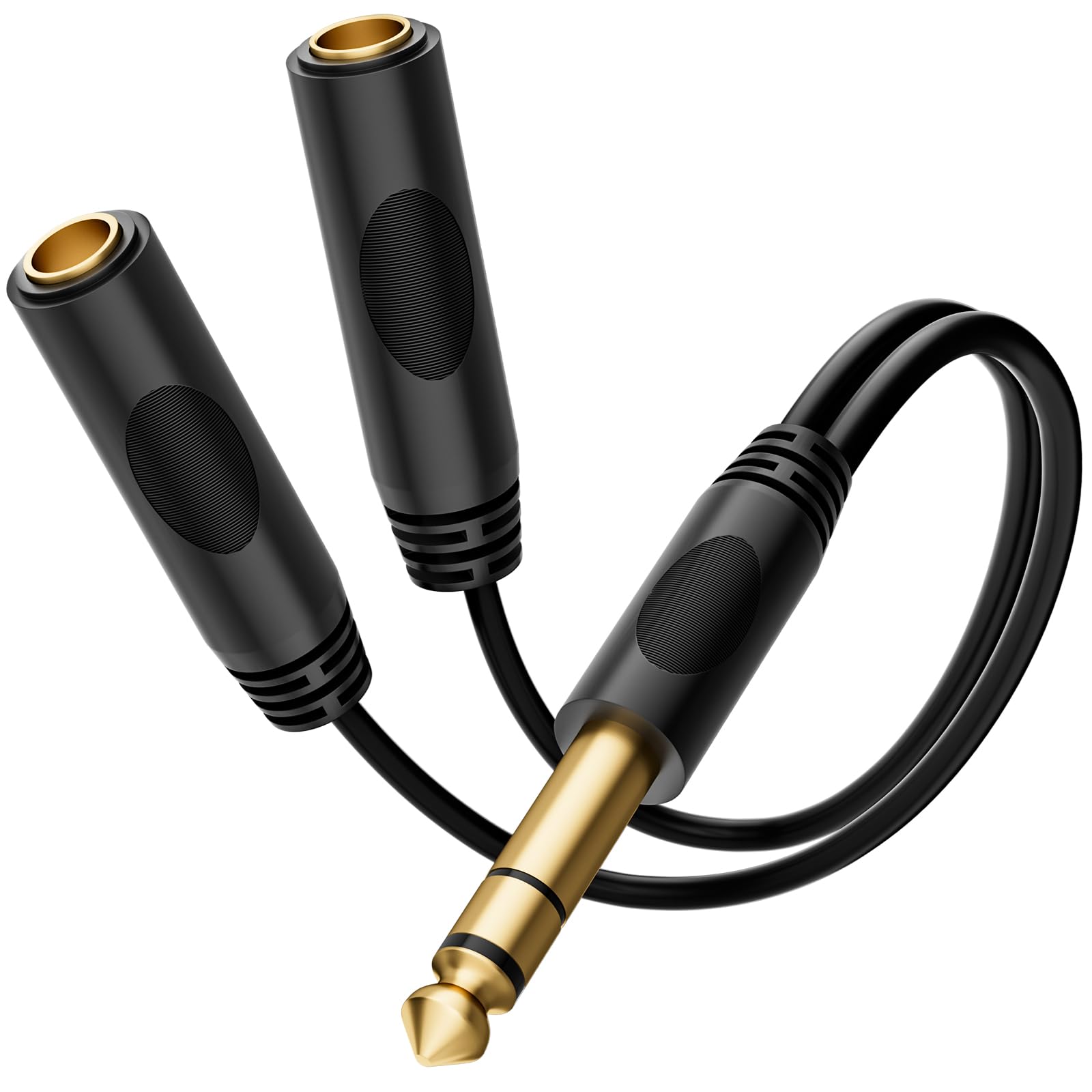Etokfoks 6 35mm Quarter Inch Jack Splitter Cable 20cm Stereo Male to Dual Stereo Female Headphone Amplifier Karaoke Adapter #LETFXTQ7Q