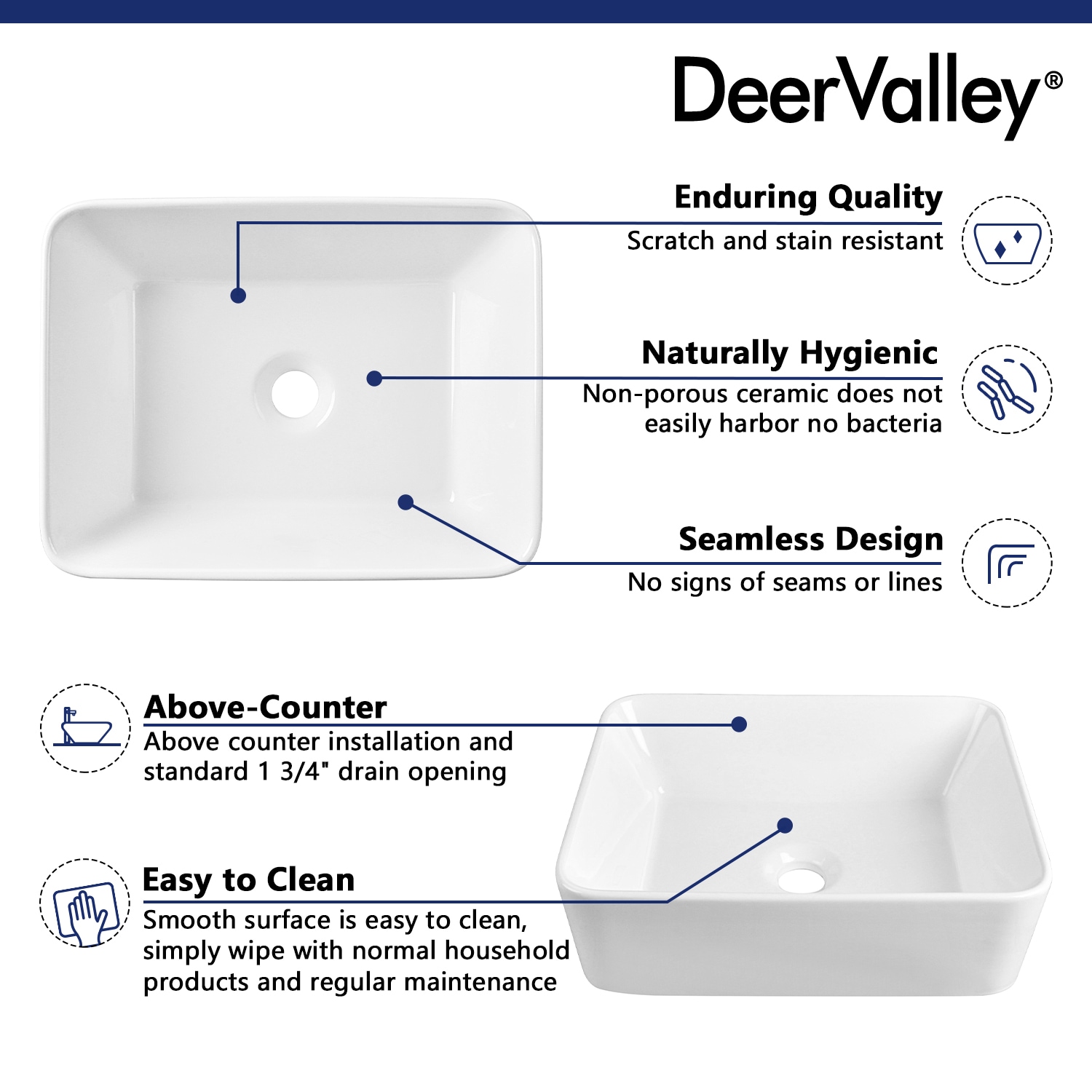 DeerValley DV-1V0048 Bath-Sink - View #3